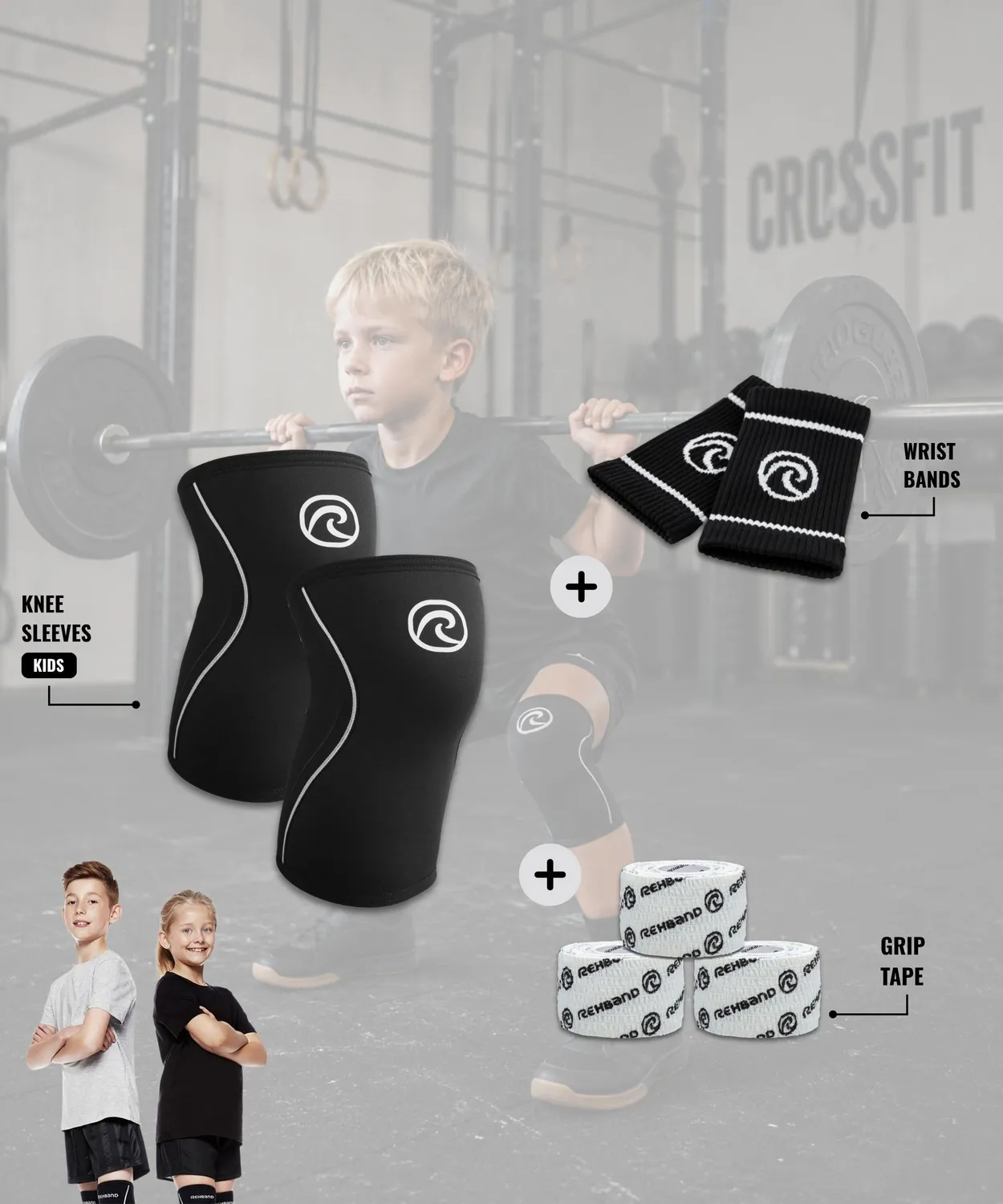 Rehband RX Kit Junior kit ginocchiere polsiere tape 5 mm