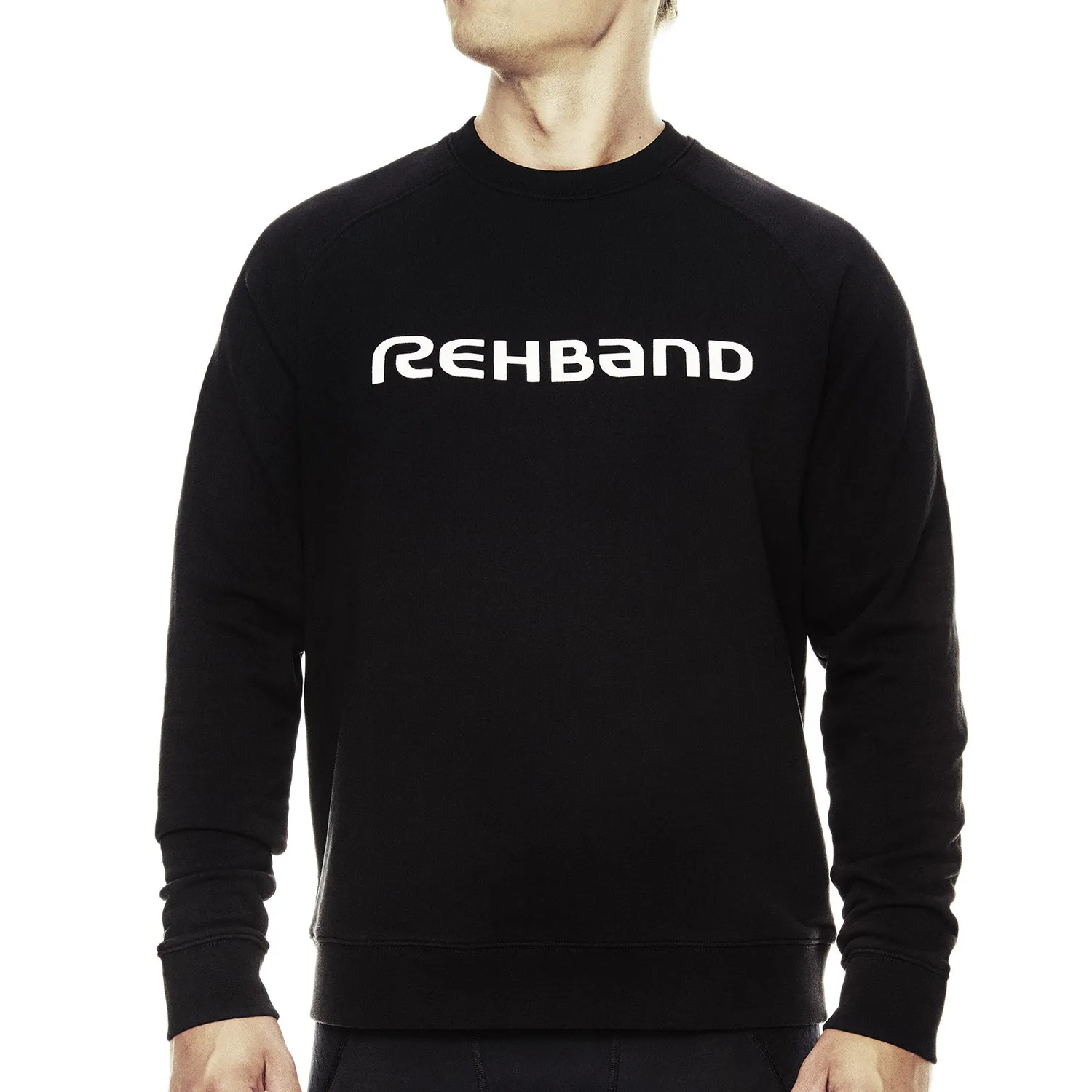 Rehband Logo Sweatshirt Felpa Uomo Nero cotone sportivo