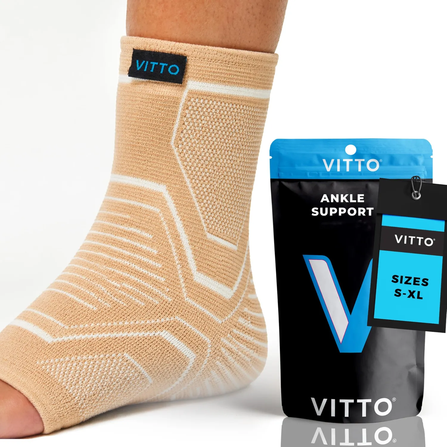 VITTO Cavigliera Compressione Tutore Caviglia Grigia M