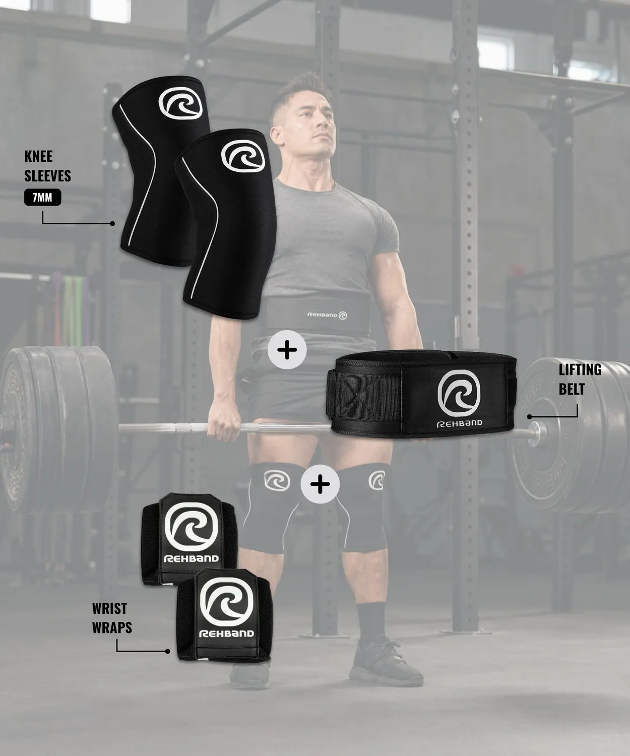 Rehband Powerlifting Kit PR kit 3 pezzi 7mm