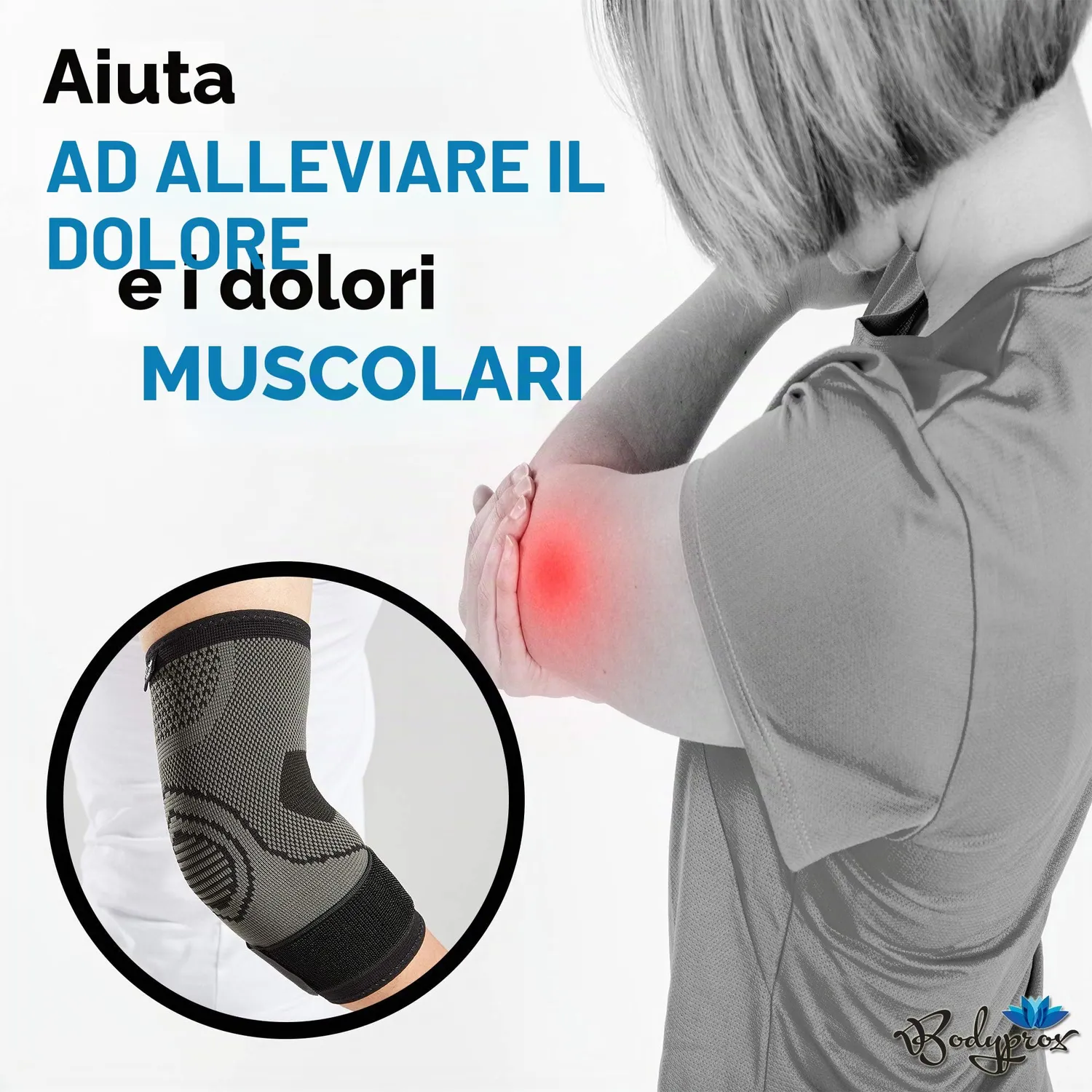 Bodyprox manicotto gomito L nero 2 pezzi tendinite