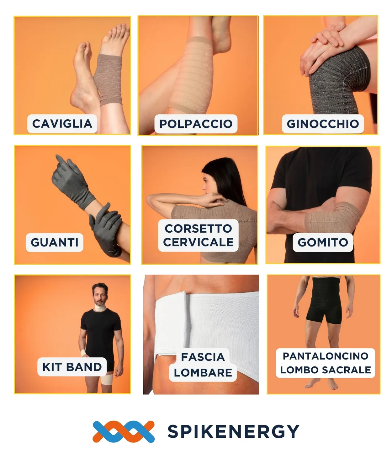 Spikenergy Antidolore guanti magnetoterapia grigi L-XL artrosi