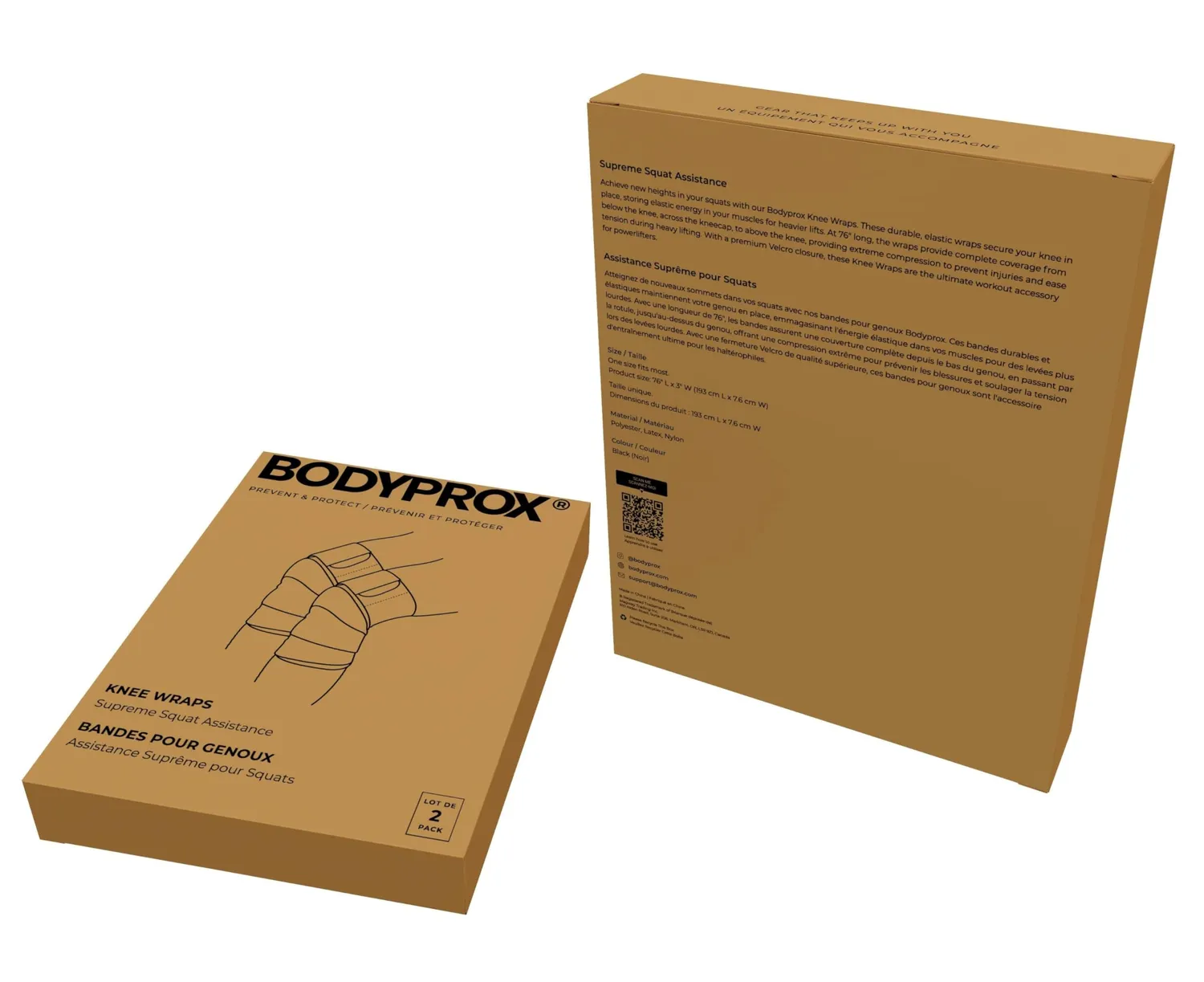 Bodyprox Fasce Ginocchia elastiche 193 cm compressione forte