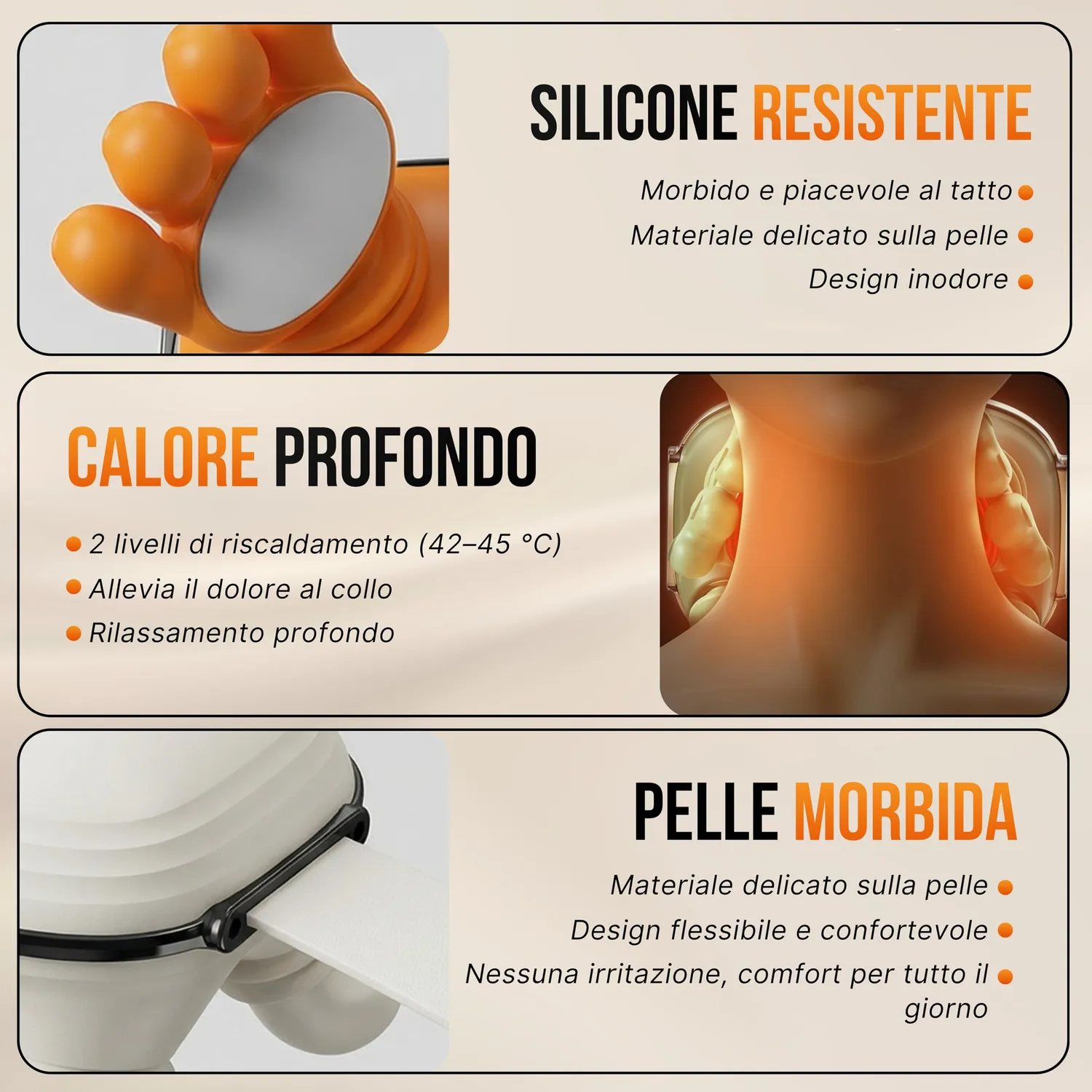 BeFit24 Massaggiatore Cervicale con Calore Ricaricabile