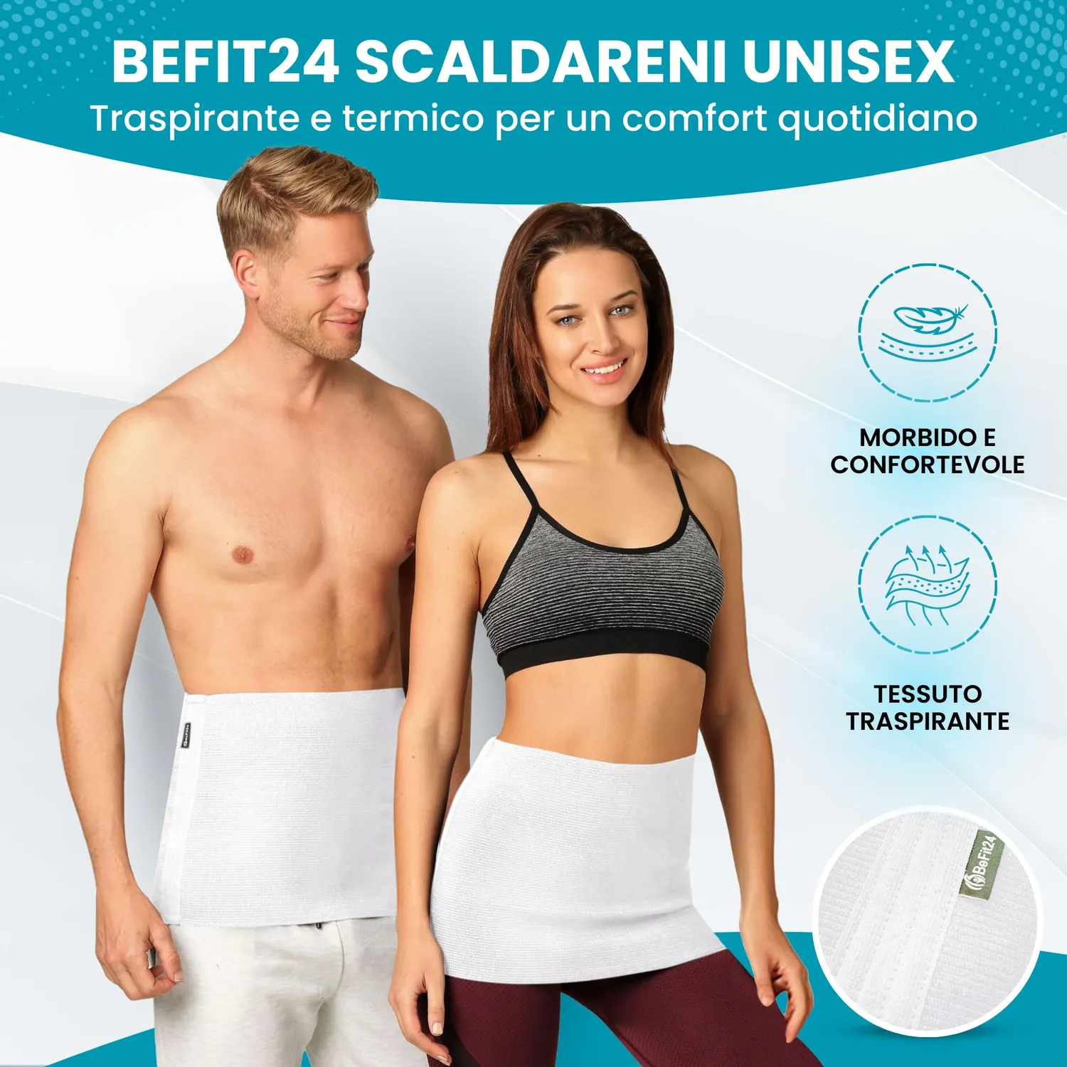 BeFit24 fascia lombare lana angora 74-78 cm termica