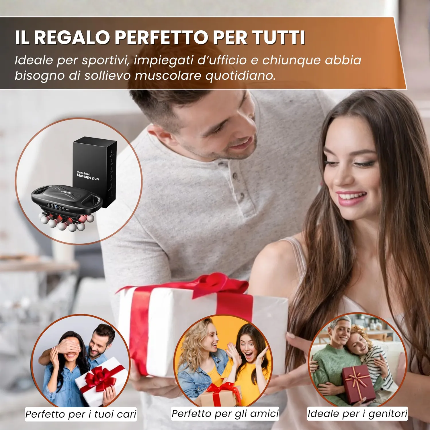 BeFit24 pistola massaggiante calore 16 testine USB-C intenso