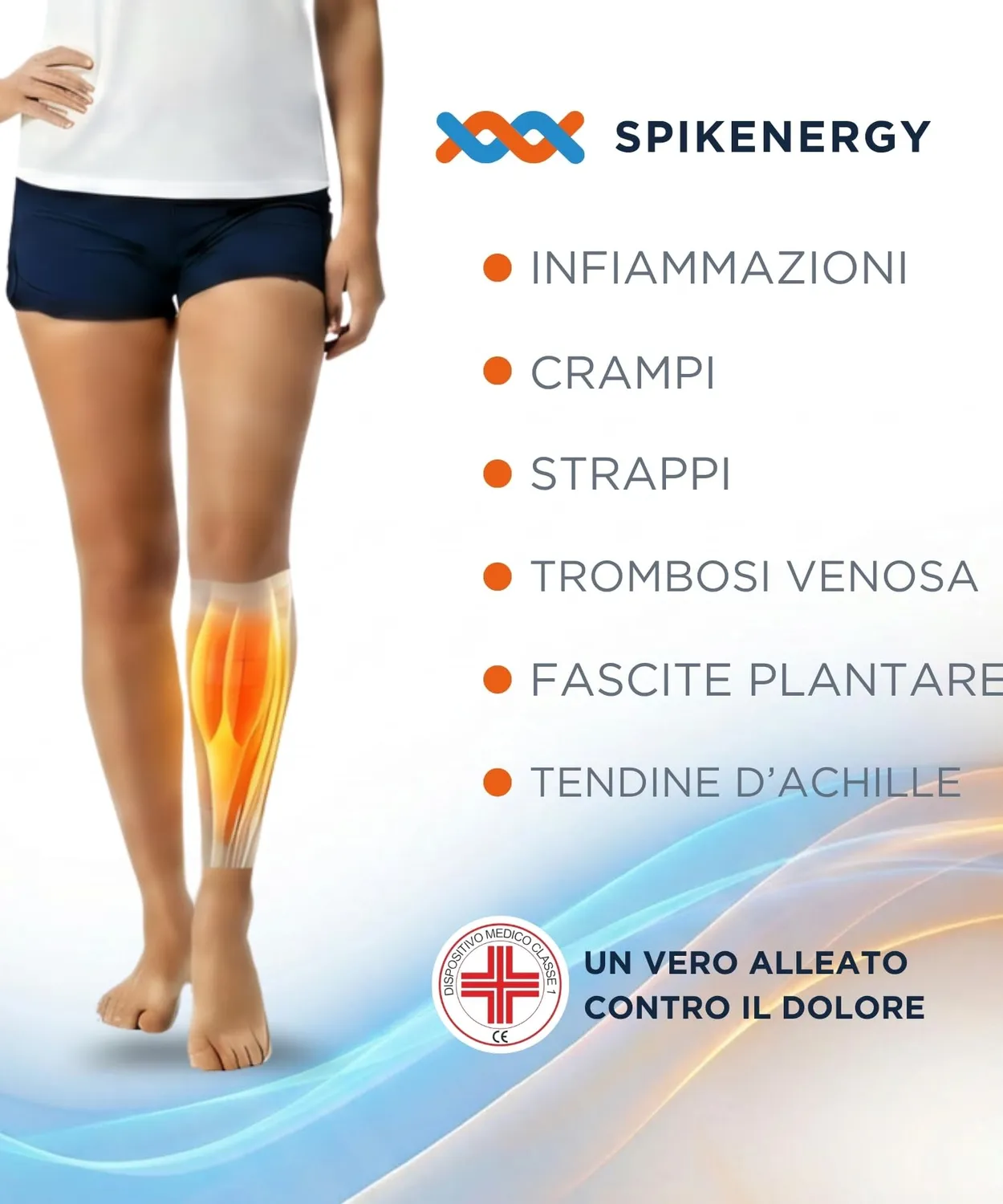 Spikenergy SPY 130 fascia polpaccio beige M magnetica