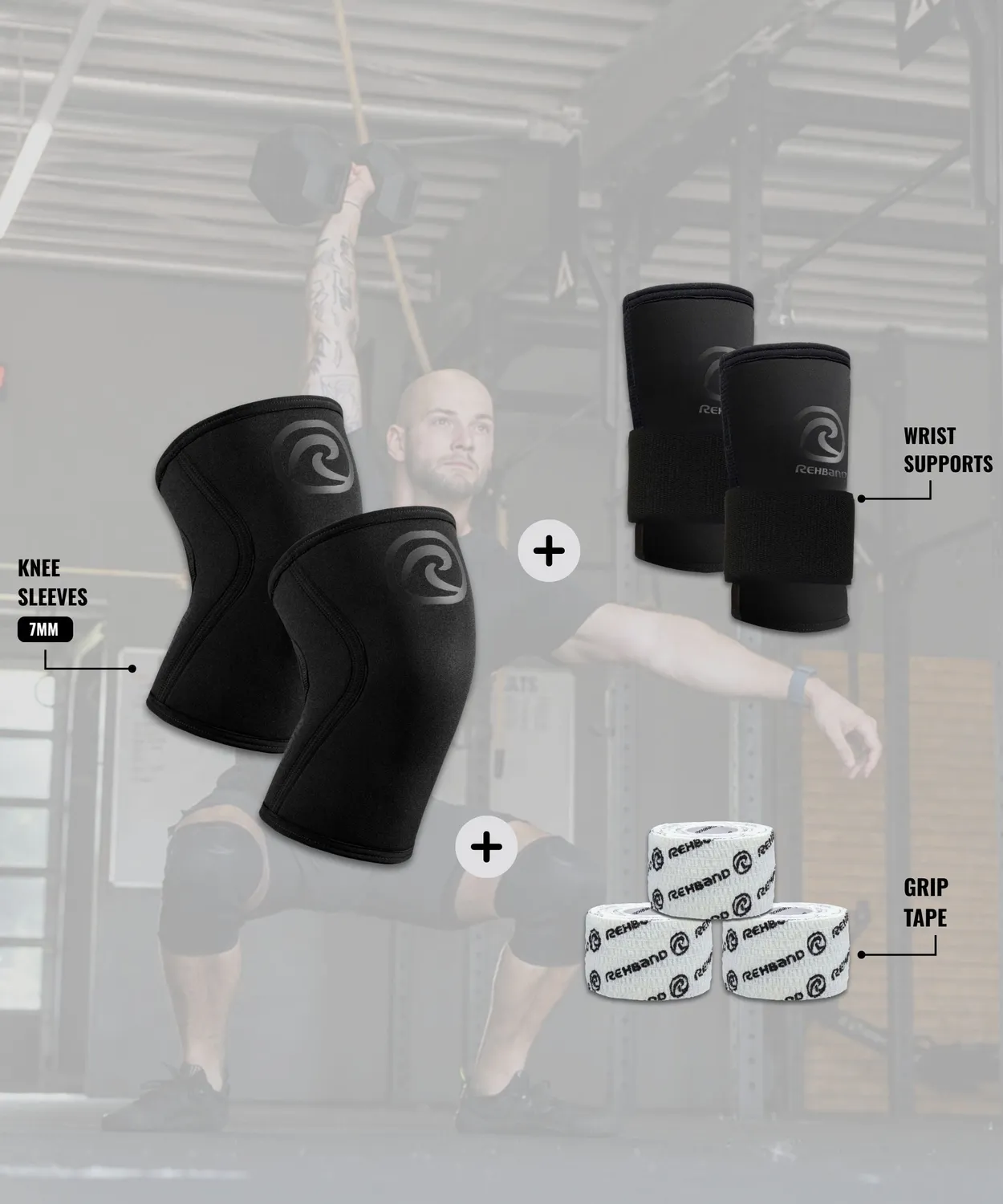 Rehband RX Kit Pro ginocchiere 7mm polsiere bendaggio kit