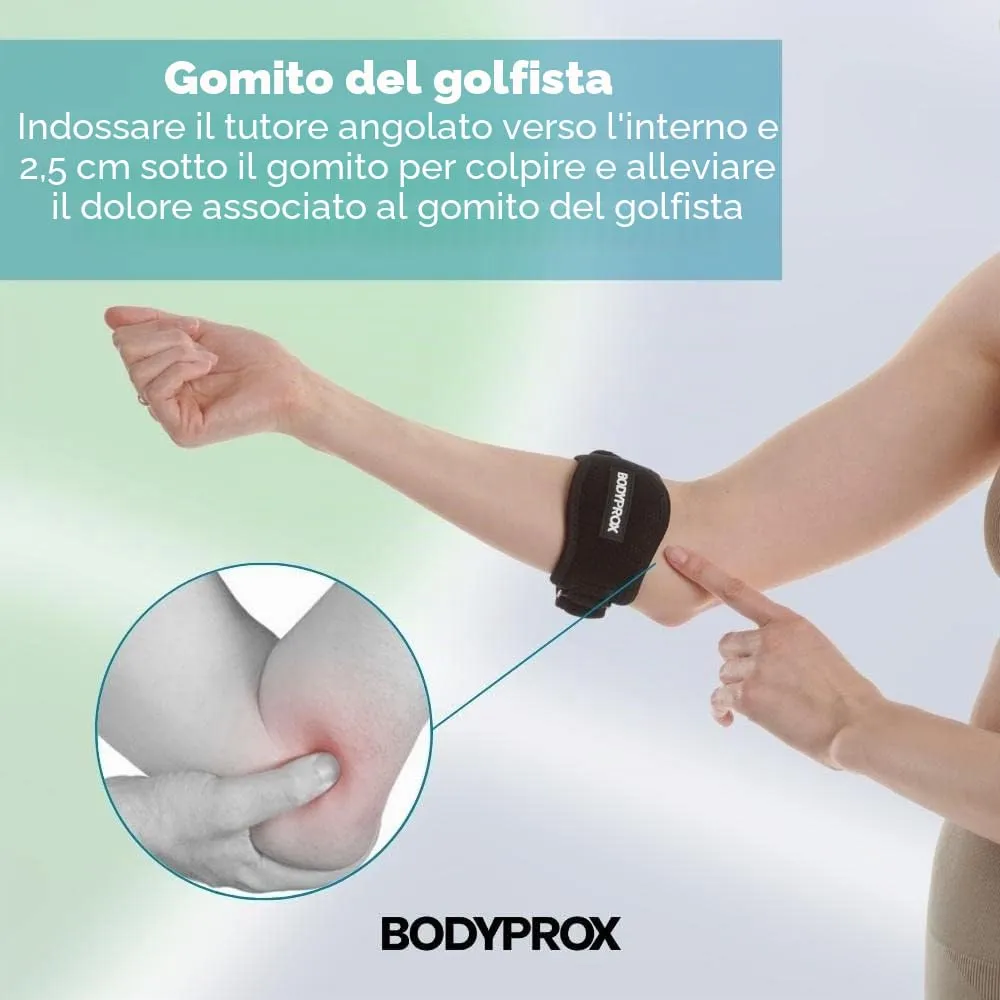 Bodyprox gomitiere epicondilite traspiranti 2 pezzi taglia unica