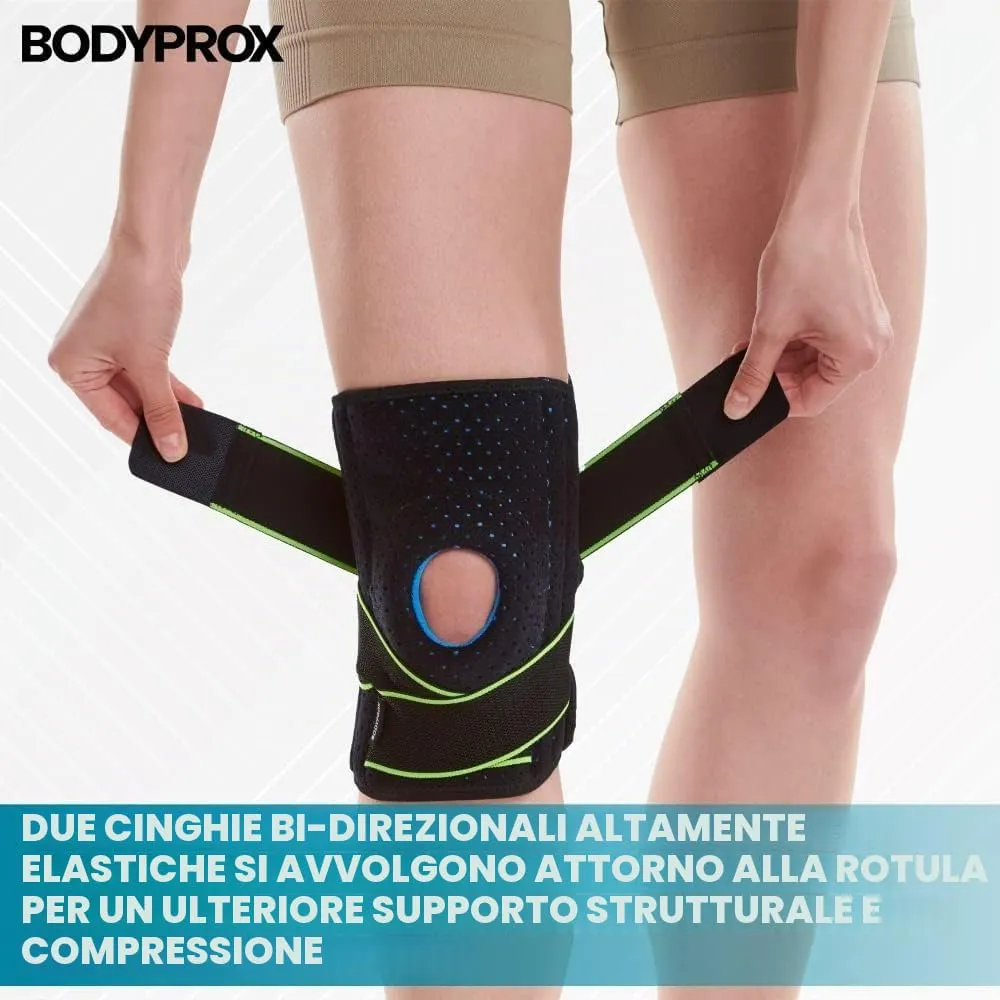 Bodyprox Tutore Ginocchio Ginocchiera S/M con Stabilizzatori e Gel