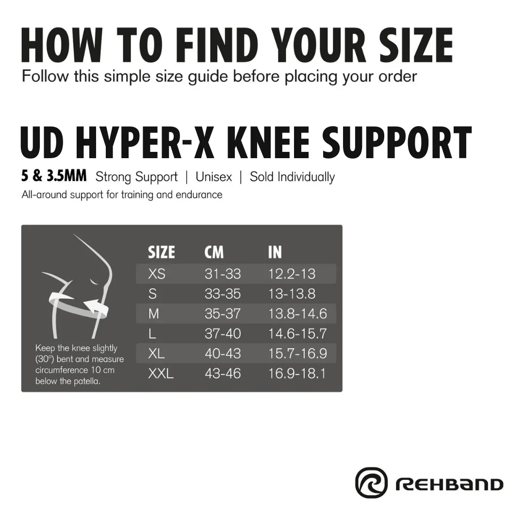 Rehband X-Stable Hyper Ginocchiera Stecche Nero Singolo