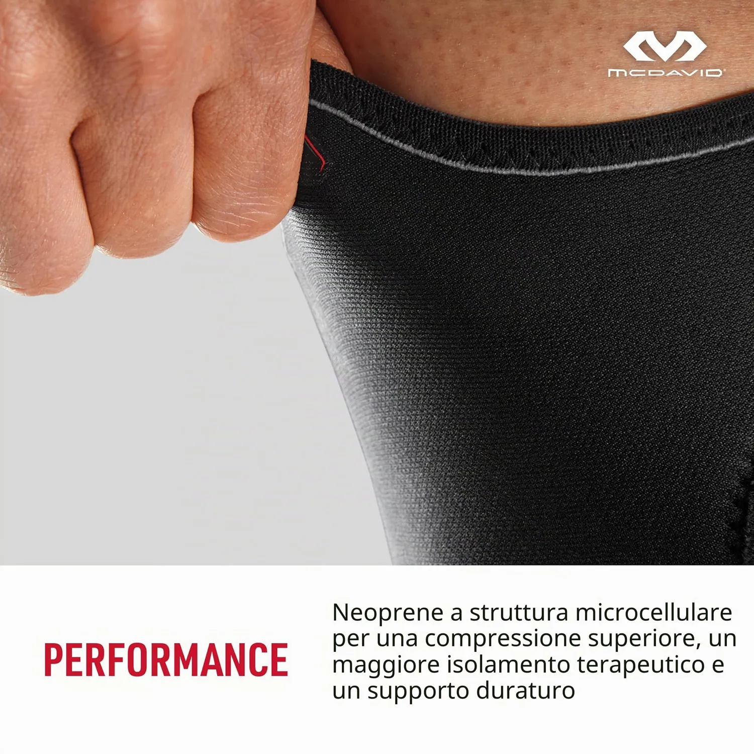 McDavid Apertura Rotula ginocchiera neoprene L nera
