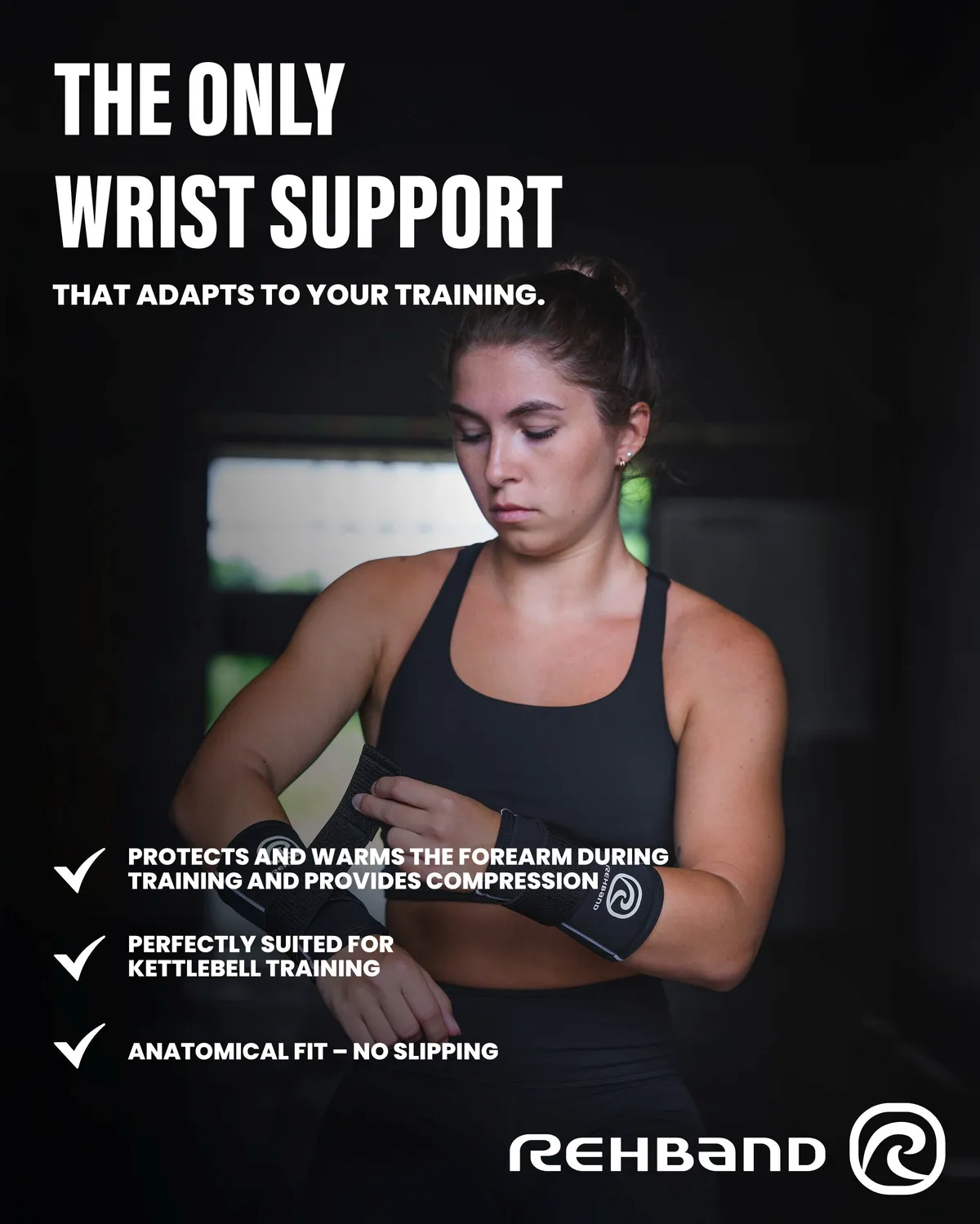 Rehband Power Max polsiera nera paio M neoprene 5 mm