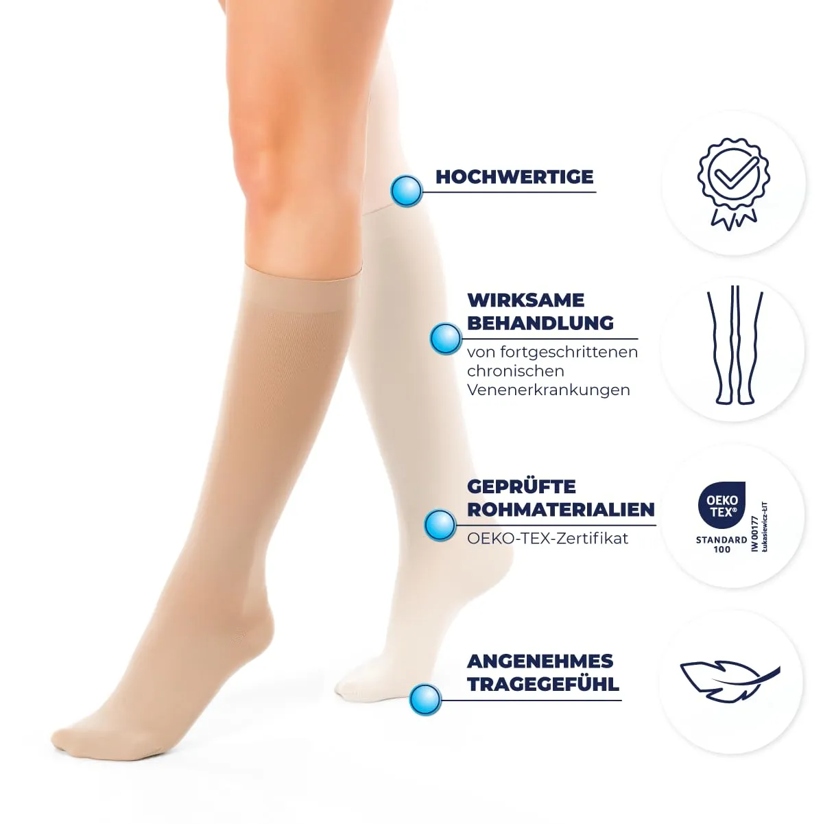 BeFit24 calze compressione punta chiusa varici gonfiore