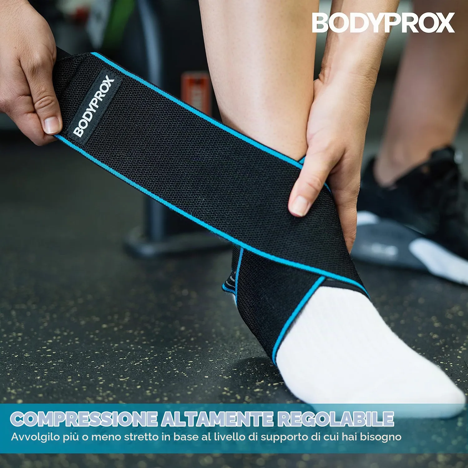 Bodyprox tutore caviglia compressione nero regolabile
