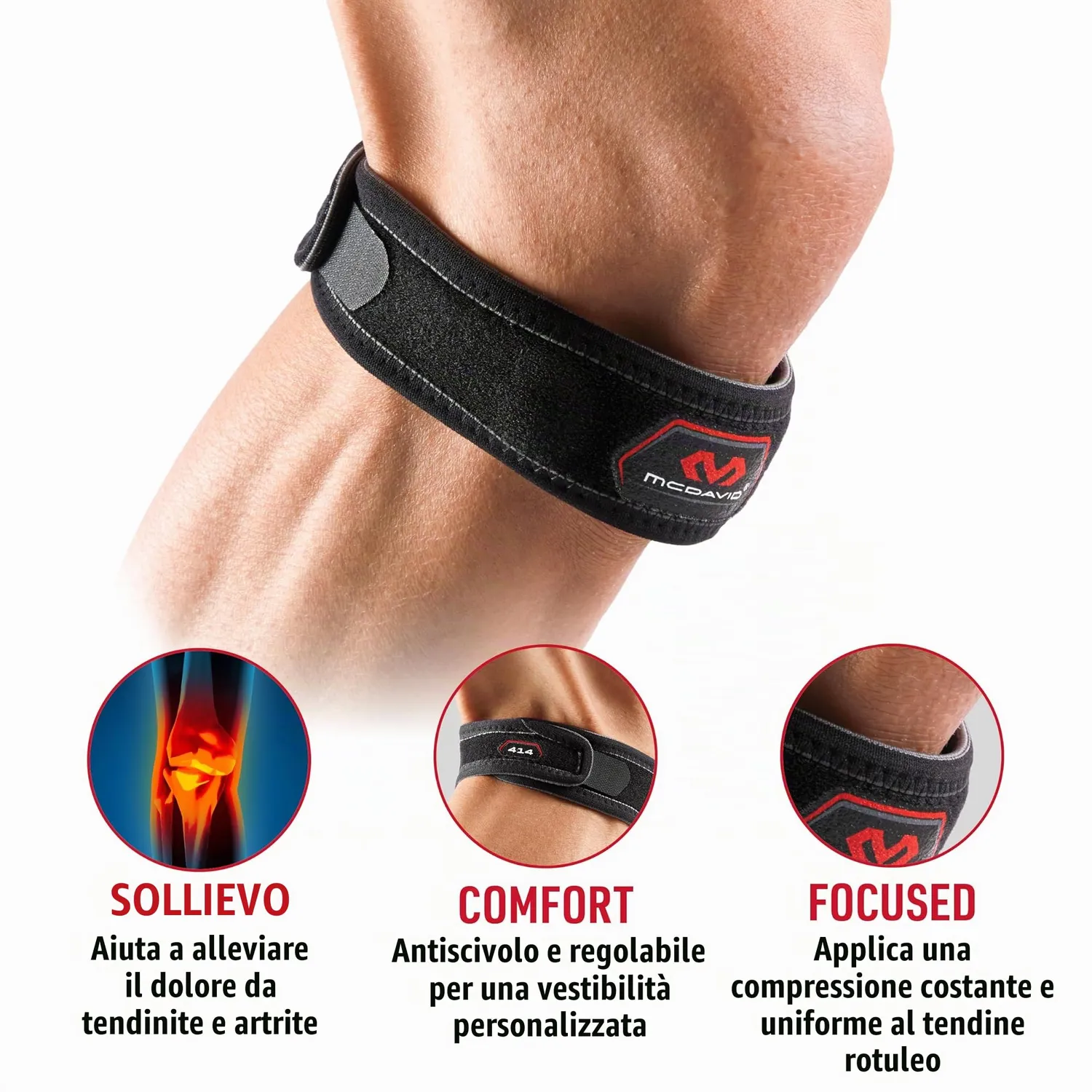 McDavid Cinturino Rotuleo donna compressione salto corsa