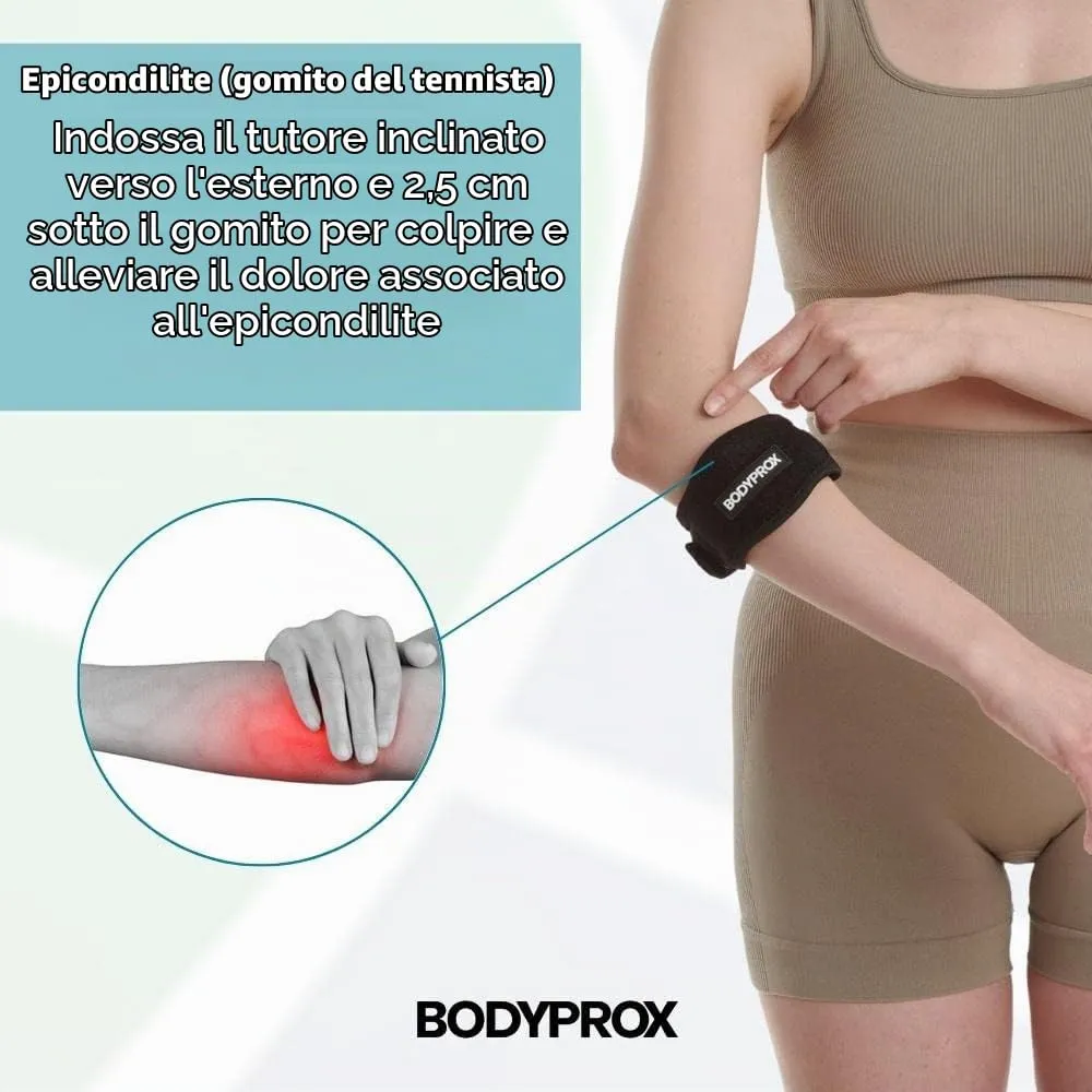 Bodyprox gomitiere epicondilite traspiranti 2 pezzi taglia unica