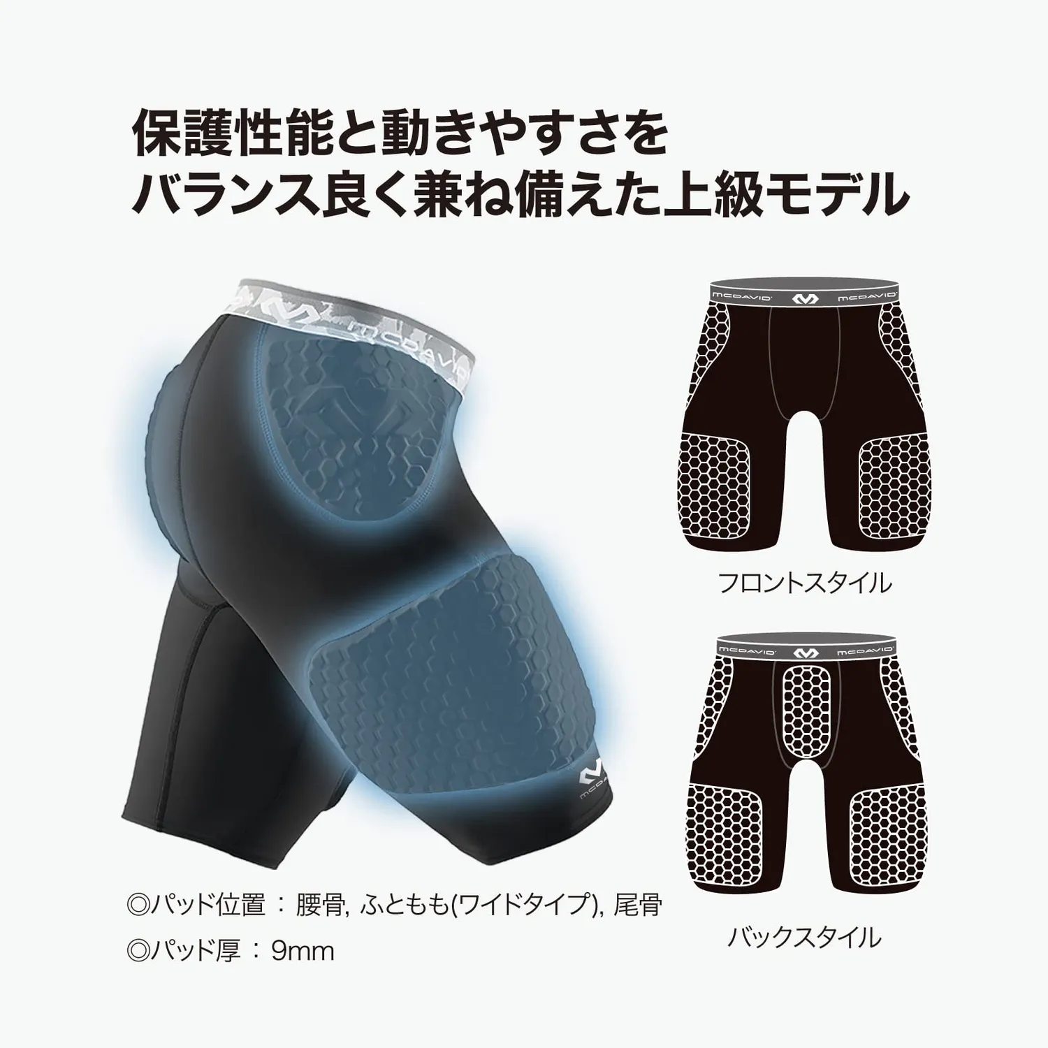 McDavid Hex Pad Thudd pantaloncini protettivi M neri