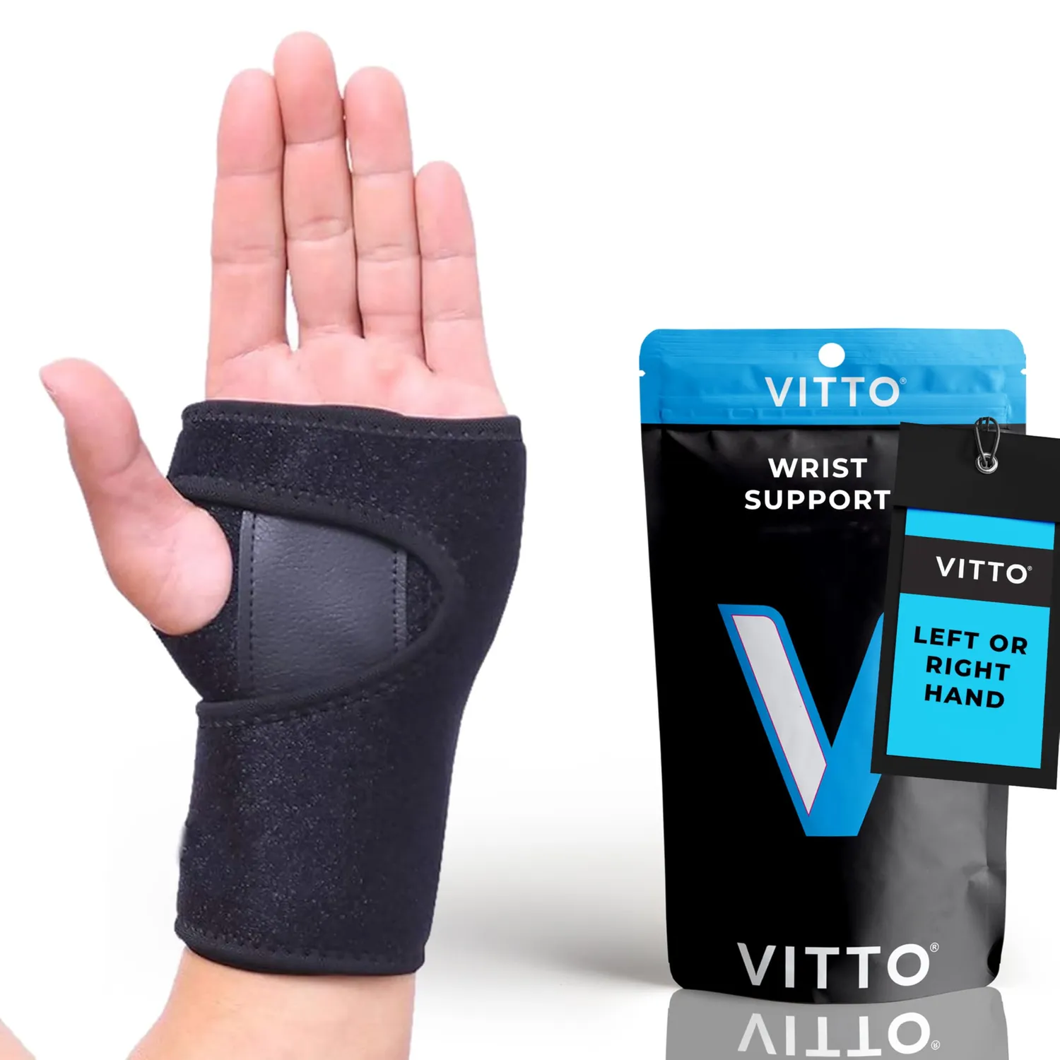 VITTO Polsiera Tutore Polso Tunnel Carpale Nera S/M Destra