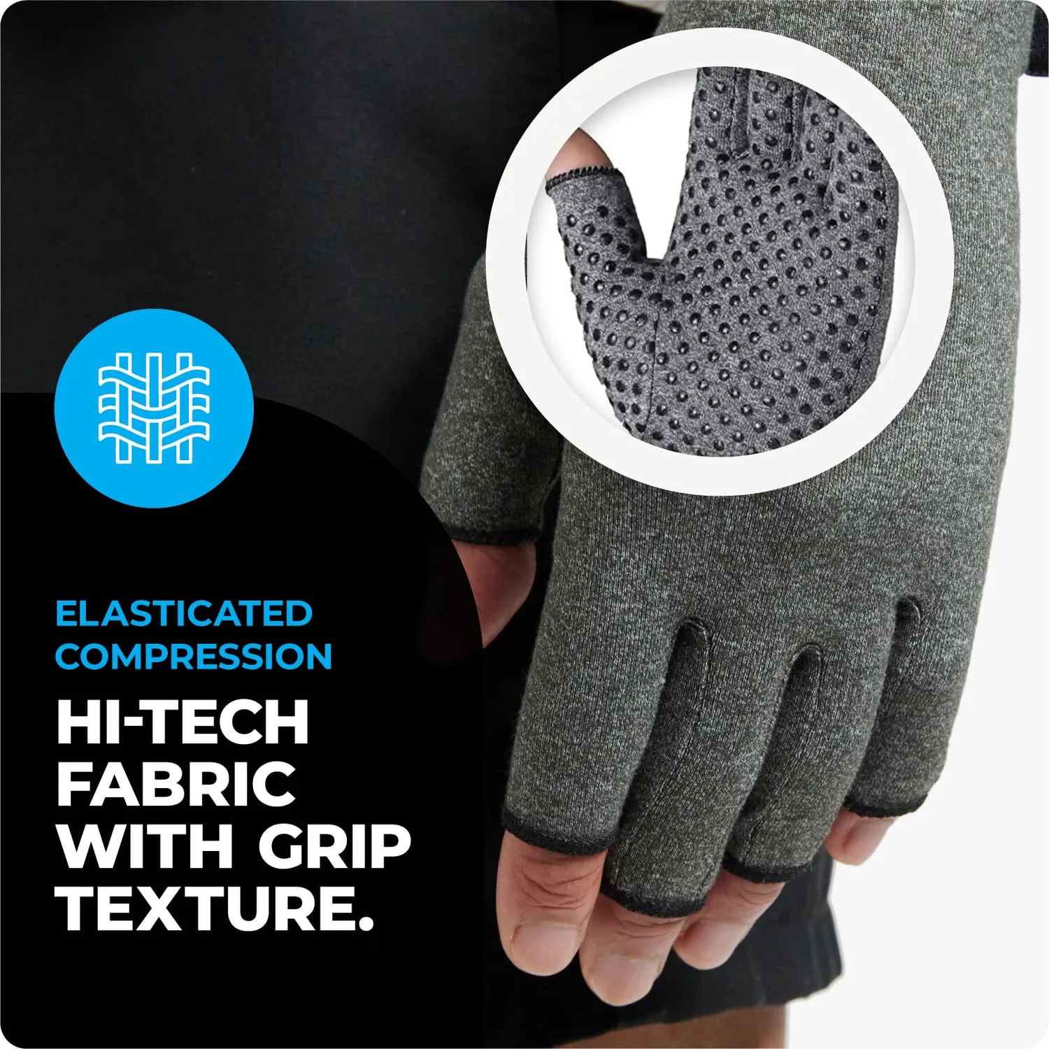VITTO Anti-Arthritis guanti compressione grigi 1 paio cotone