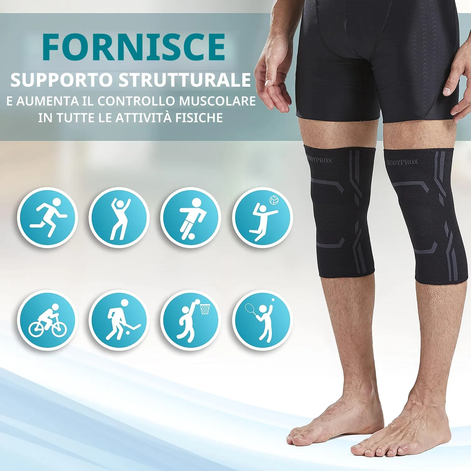 Bodyprox Ginocchiera Compressione L Coppia Elastica
