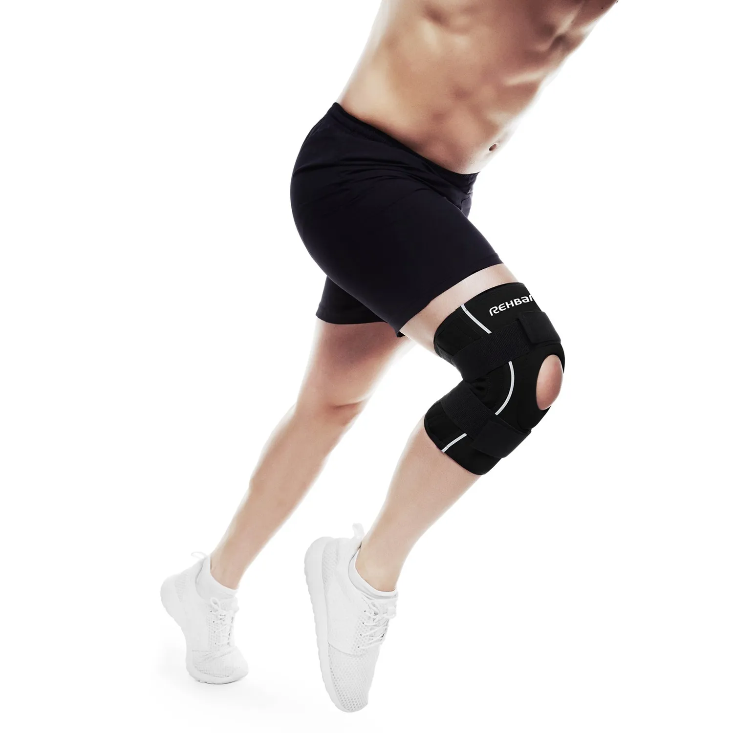Rehband Stable Ginocchiera Nero Doppia Cinghia