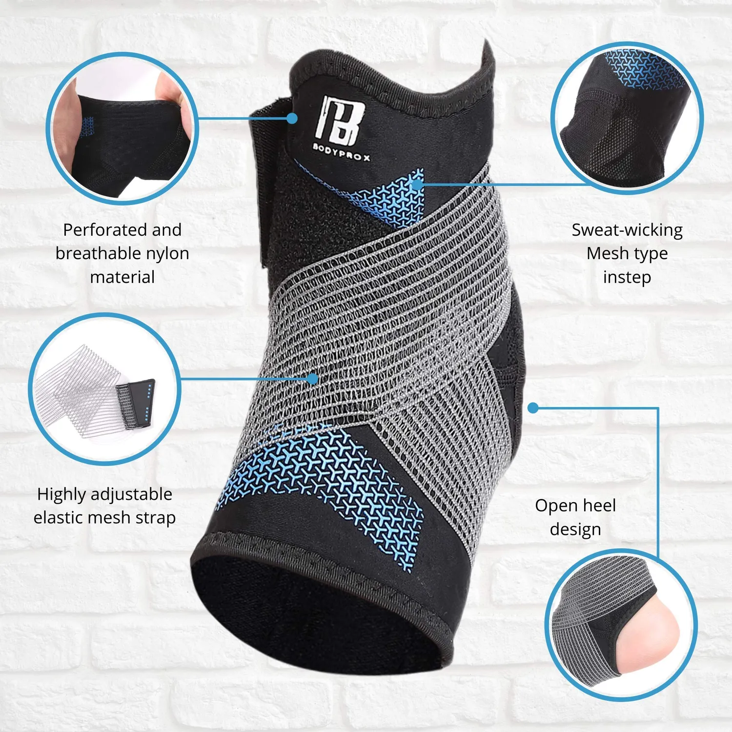 Bodyprox Cavigliera con Fascia M Compressione Leggera