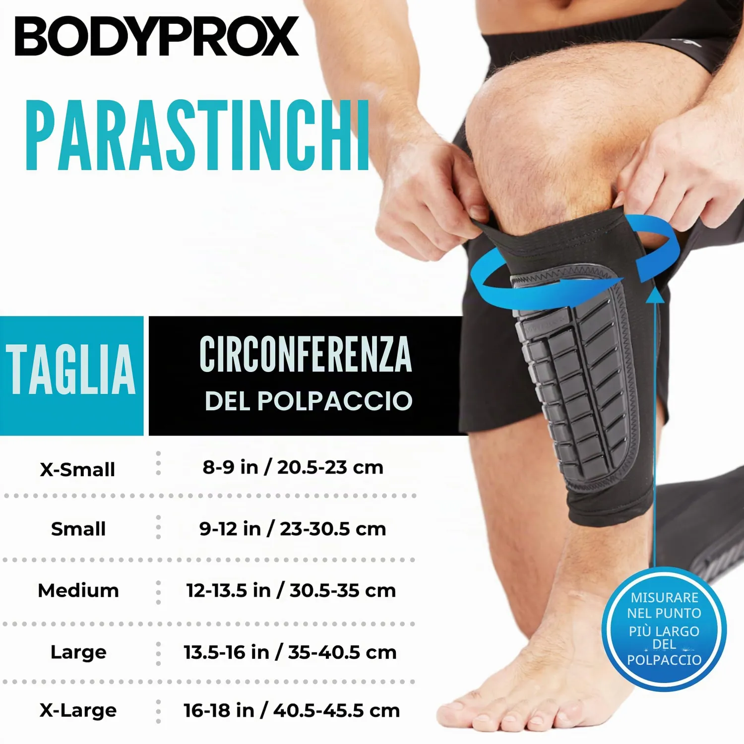 Bodyprox parastinchi calcio M manicotti morbidi