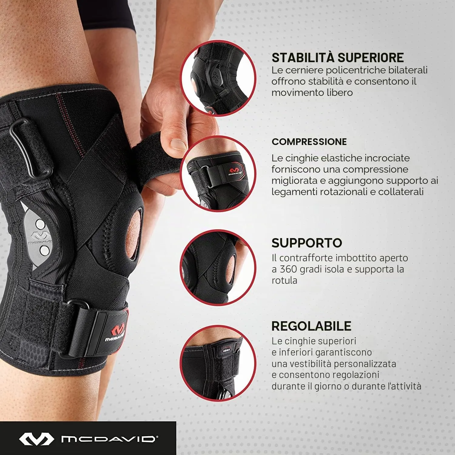 McDavid ginocchiera articolata M doppia cerniera neoprene