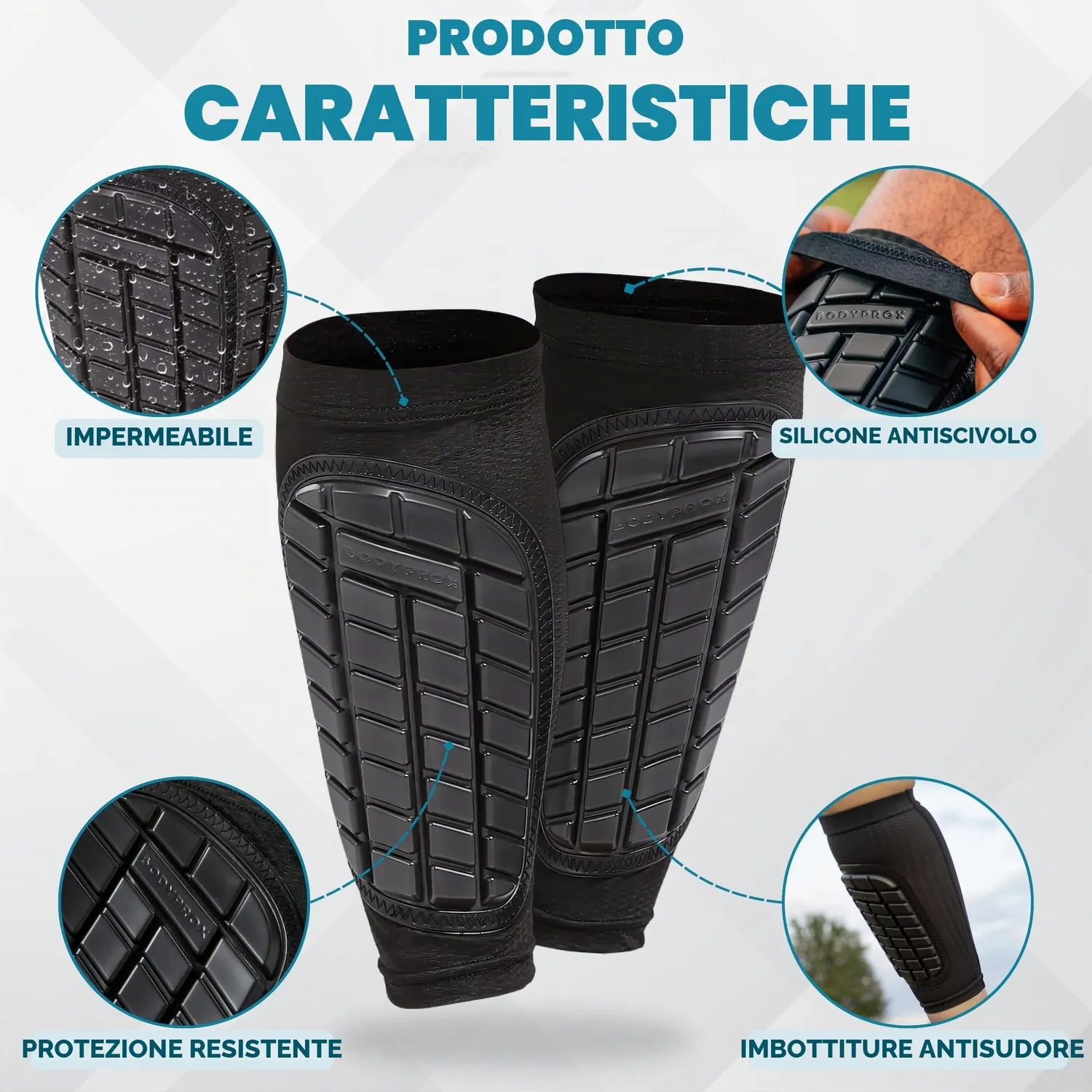 Bodyprox parastinchi calcio M manicotti morbidi