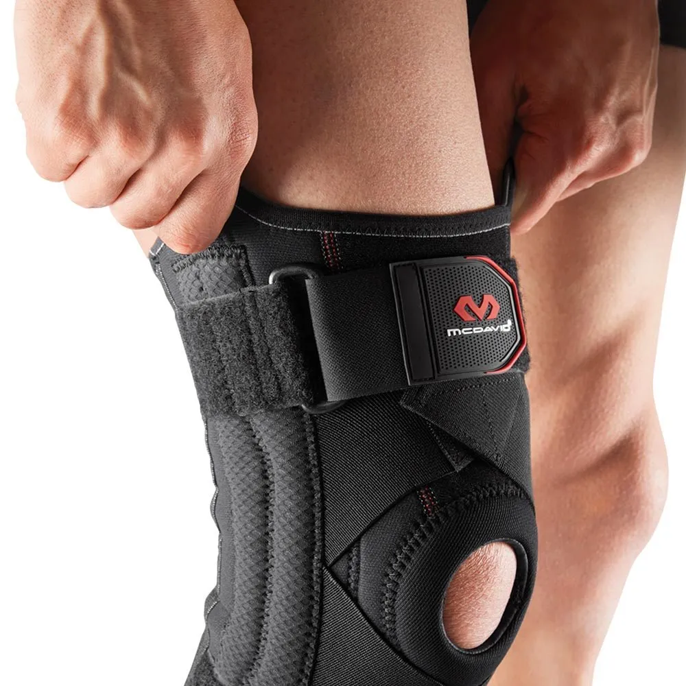 McDavid 425 ginocchiera nera stecche e cinghie