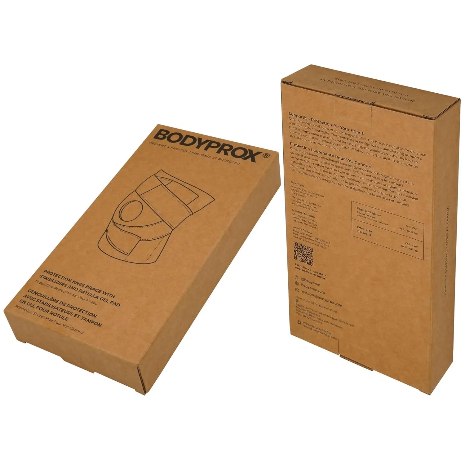Bodyprox Tutore Ginocchio Ginocchiera S/M con Stabilizzatori e Gel