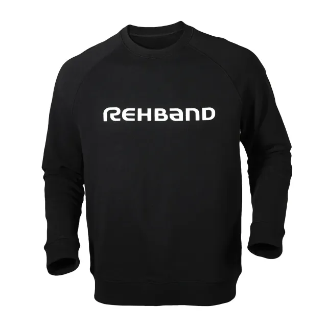Rehband Logo Sweatshirt Felpa Uomo Nero cotone sportivo
