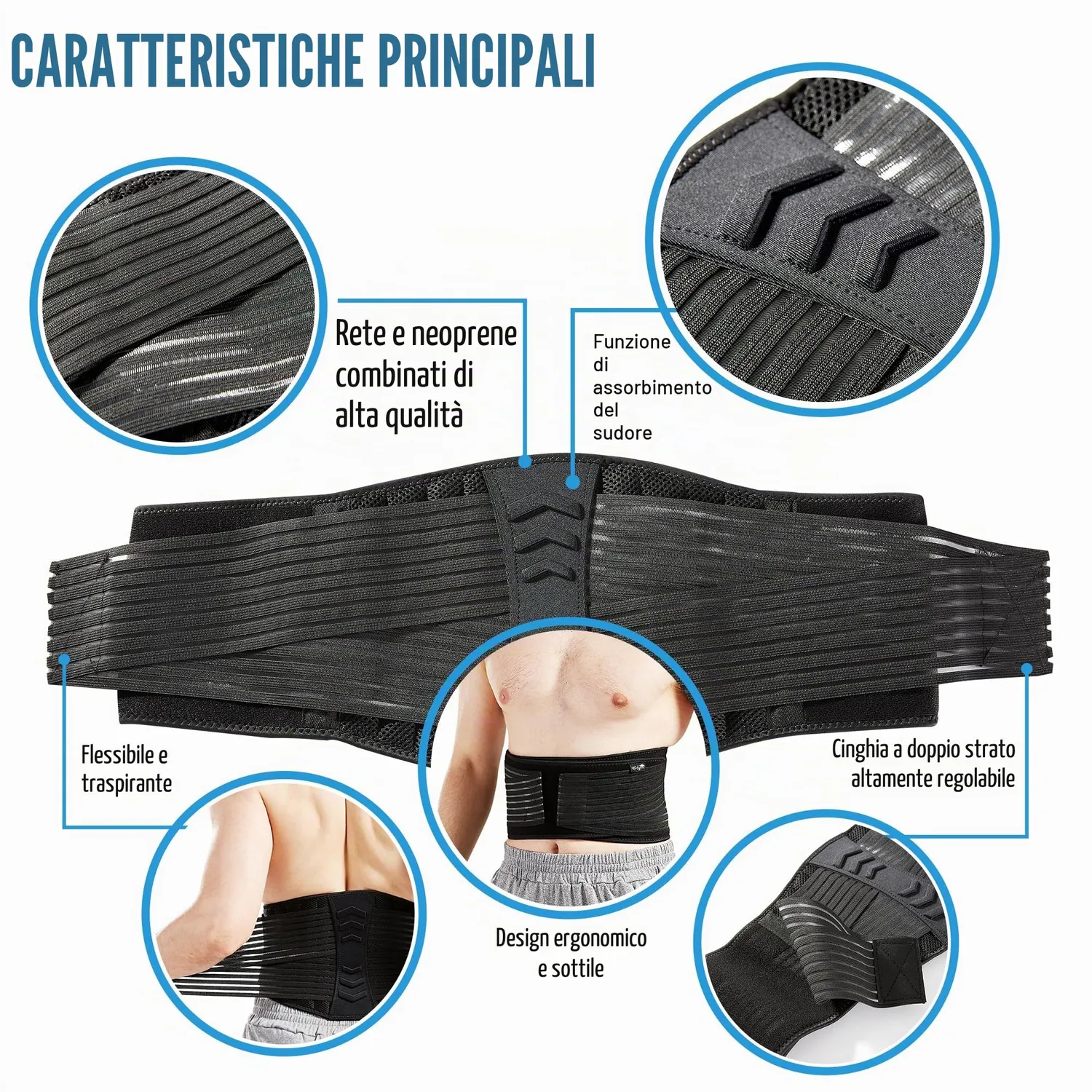 Bodyprox Fascia Lombare Supporto Schiena Regular 71-127 cm