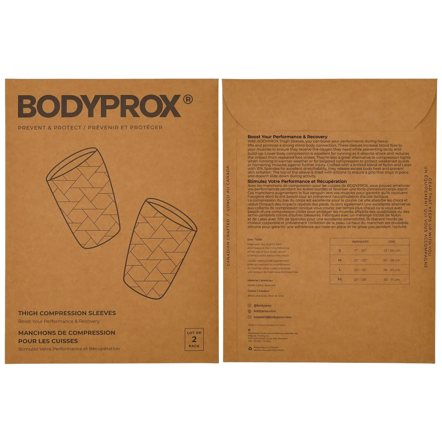 Bodyprox Manicotto Compressione Coscia Coppia taglia M