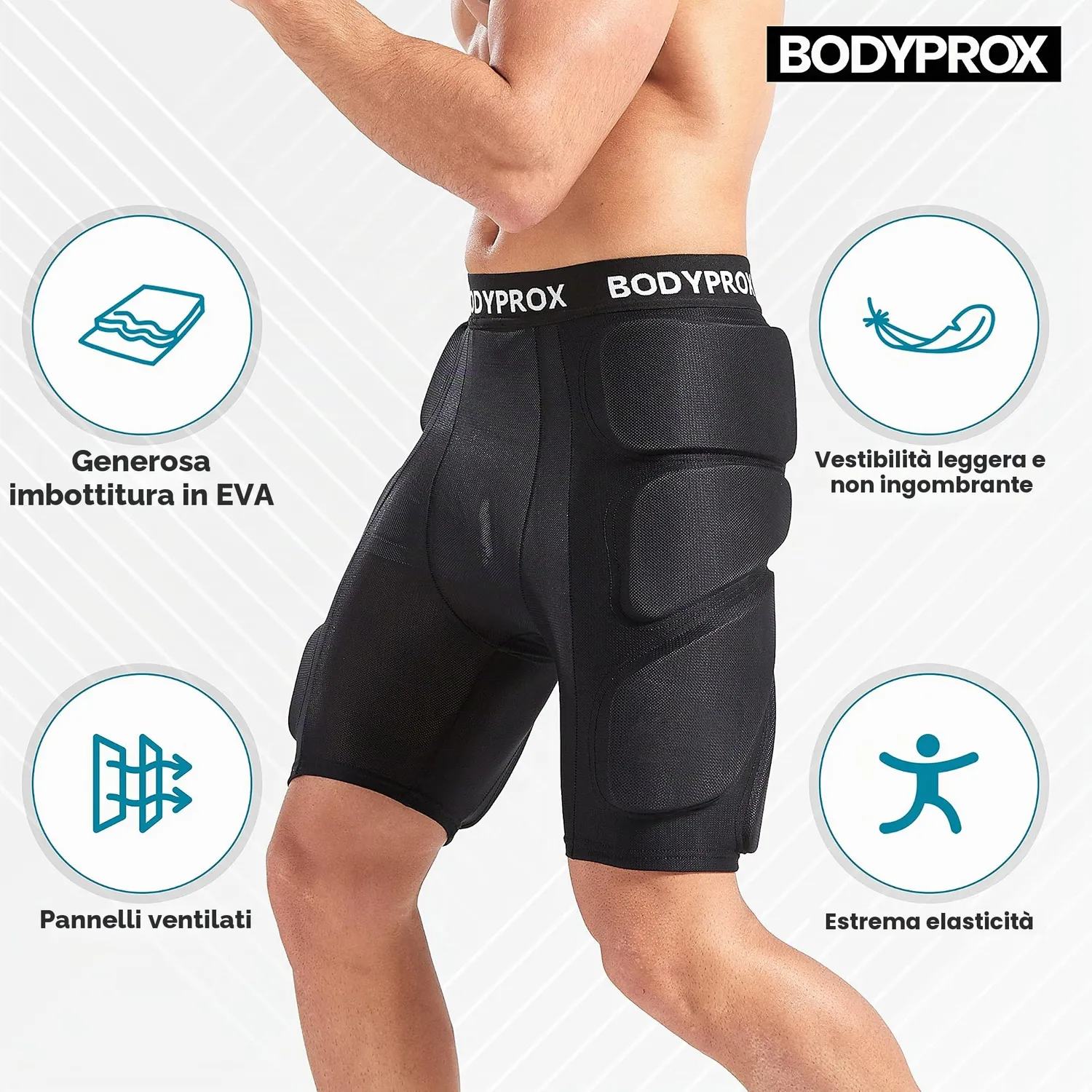 Bodyprox Pantaloncini Protettivi 3D snowboard protezione anca