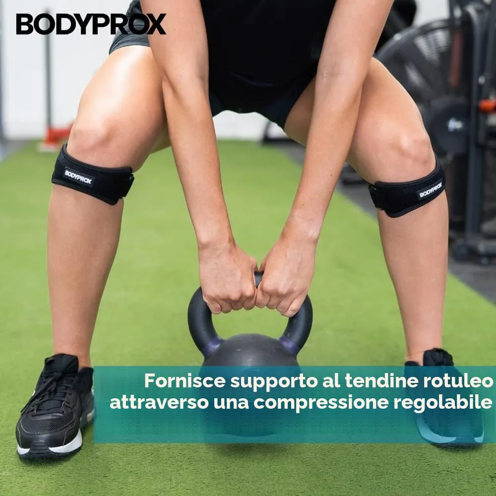 Bodyprox Cinturino Ginocchio Rotula x2 con Gel Sottorotuleo