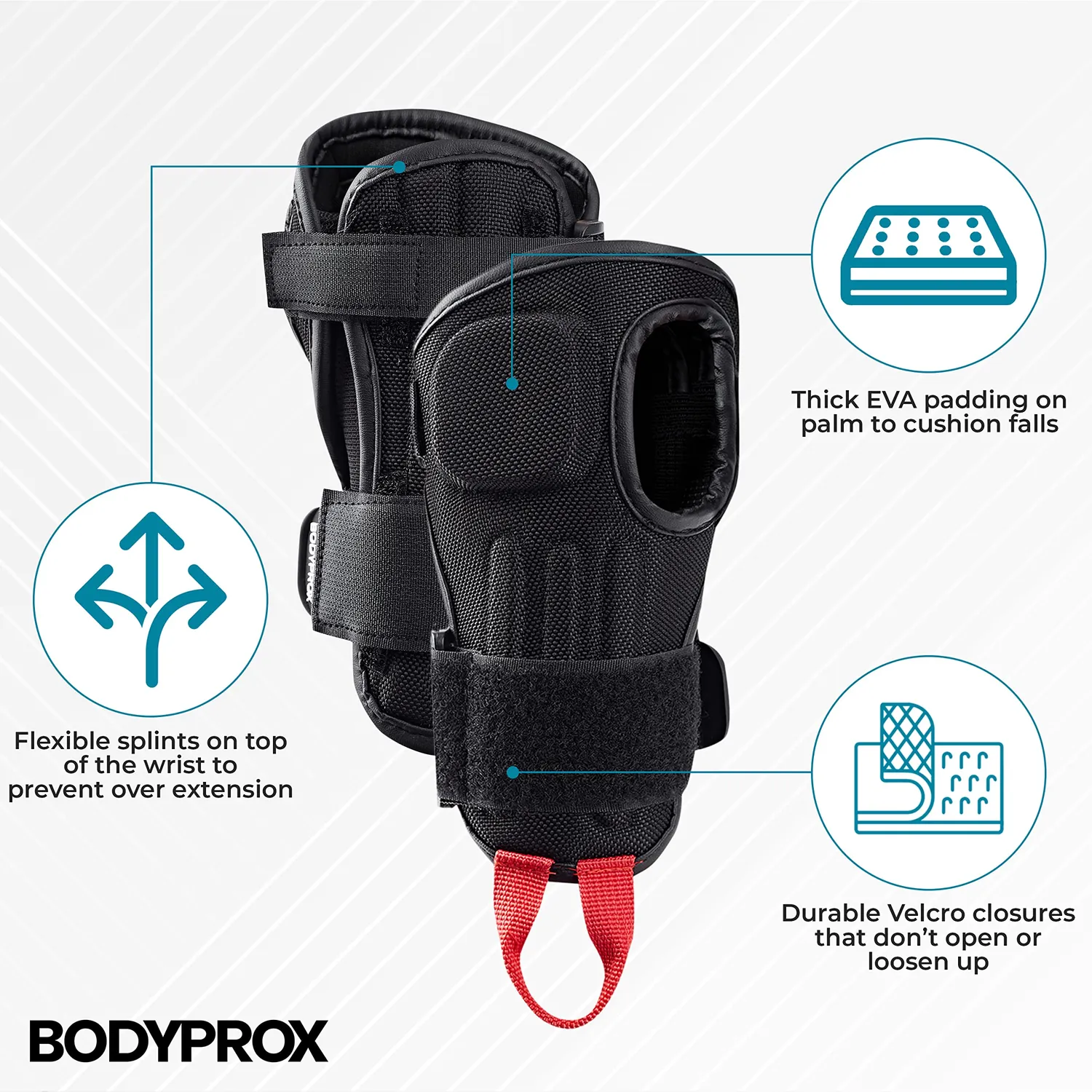Bodyprox Polsiere Impact paio snowboard palmo EVA