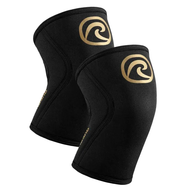 Rehband RX Knee Sleeve 5mm Champions ginocchiera oro coppia