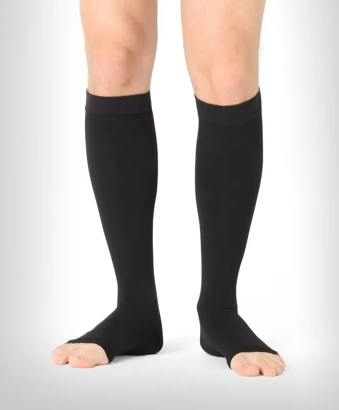 BeFit24 gambaletti compressione punta aperta neri 3 Long 18-21 mmHg