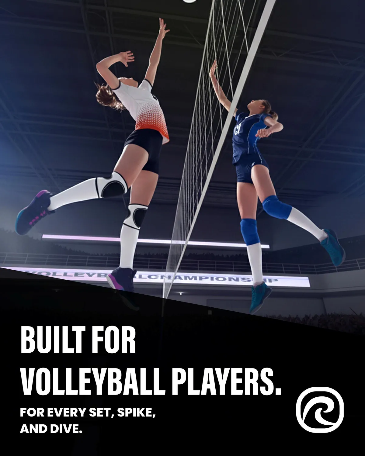 Rehband PRN ginocchiere pallavolo bianco/nero paio