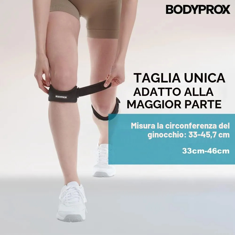 Bodyprox Cinturino Ginocchio Rotula x2 con Gel Sottorotuleo