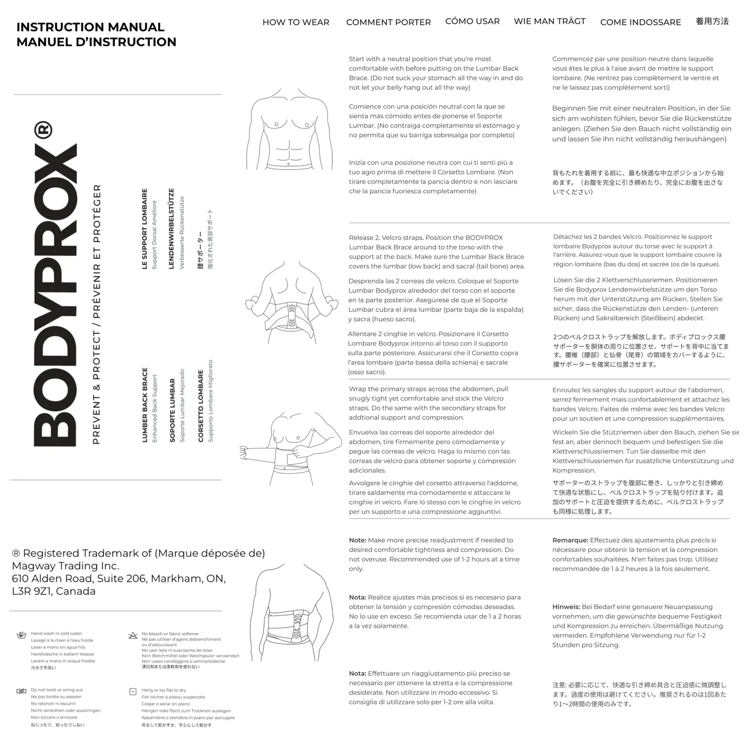 Bodyprox Fascia Lombare Supporto Schiena Regular 71-127 cm