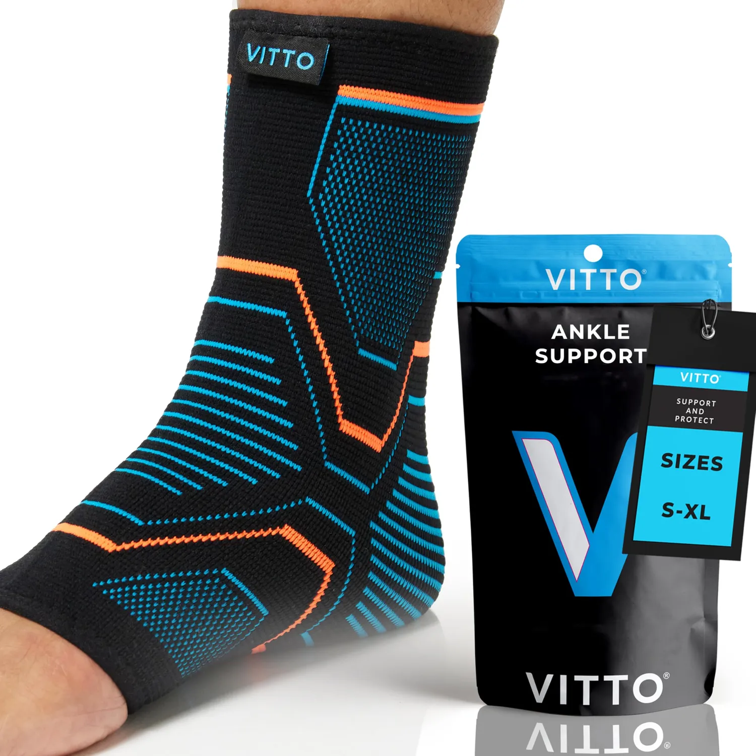 VITTO Cavigliera Compressione Tutore Caviglia Grigia M