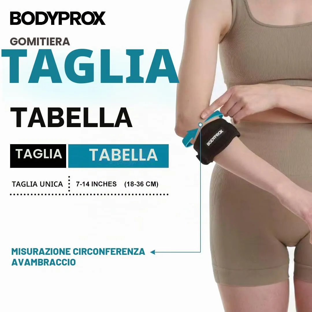 Bodyprox gomitiere epicondilite traspiranti 2 pezzi taglia unica