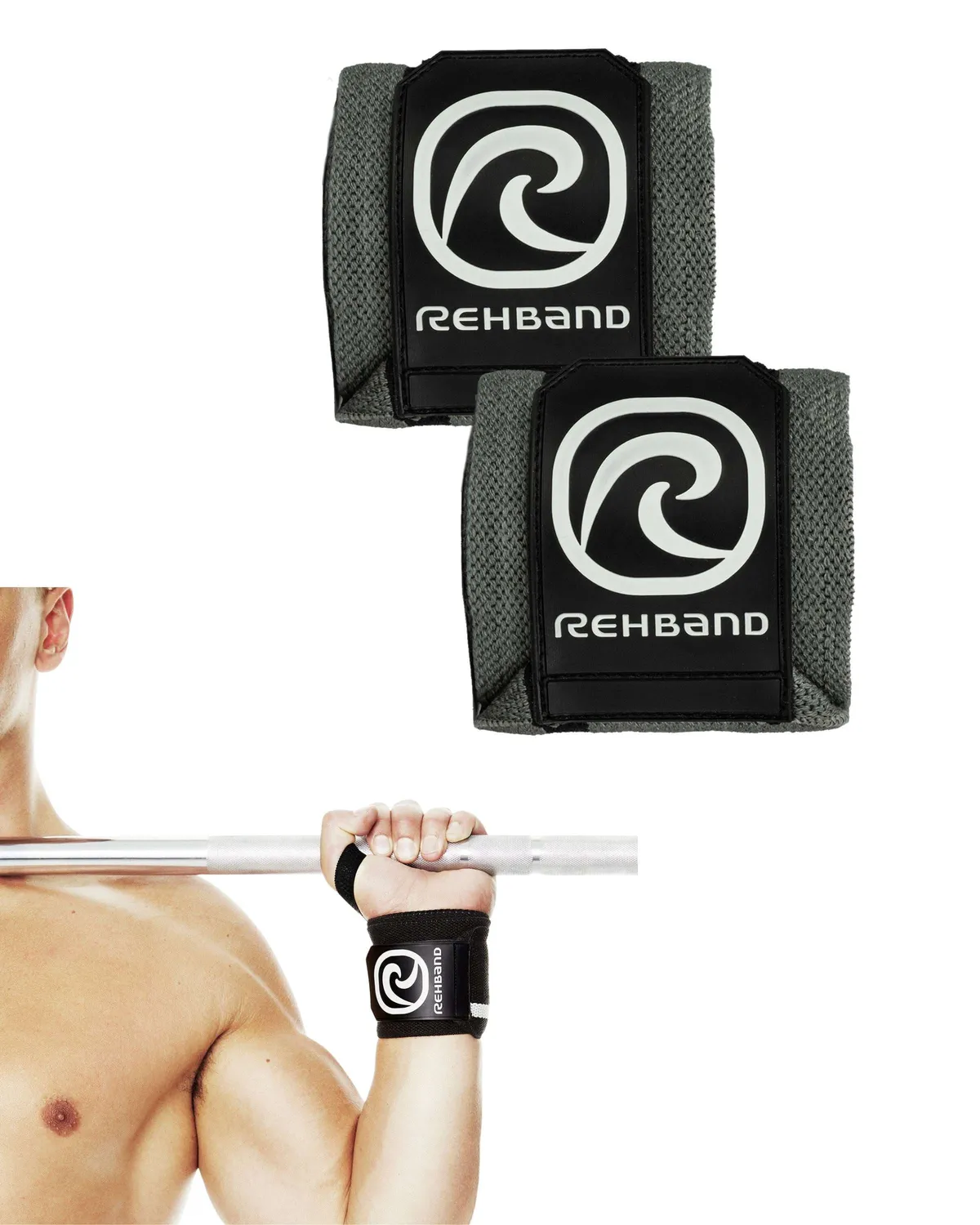 Rehband Wrist Wraps Polsiera Elastica 45 cm Coppia
