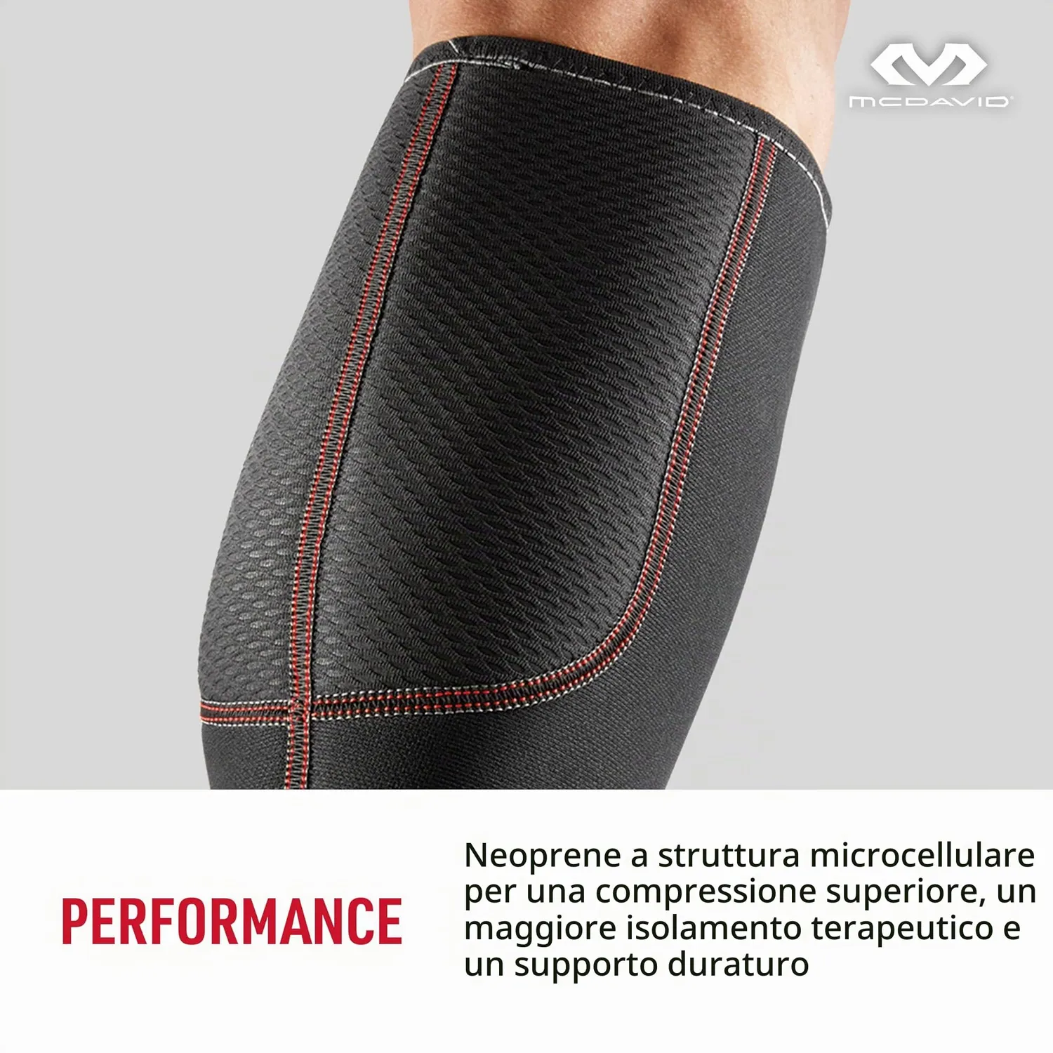 McDavid 441 Supporto Polpaccio M nero grigio termico