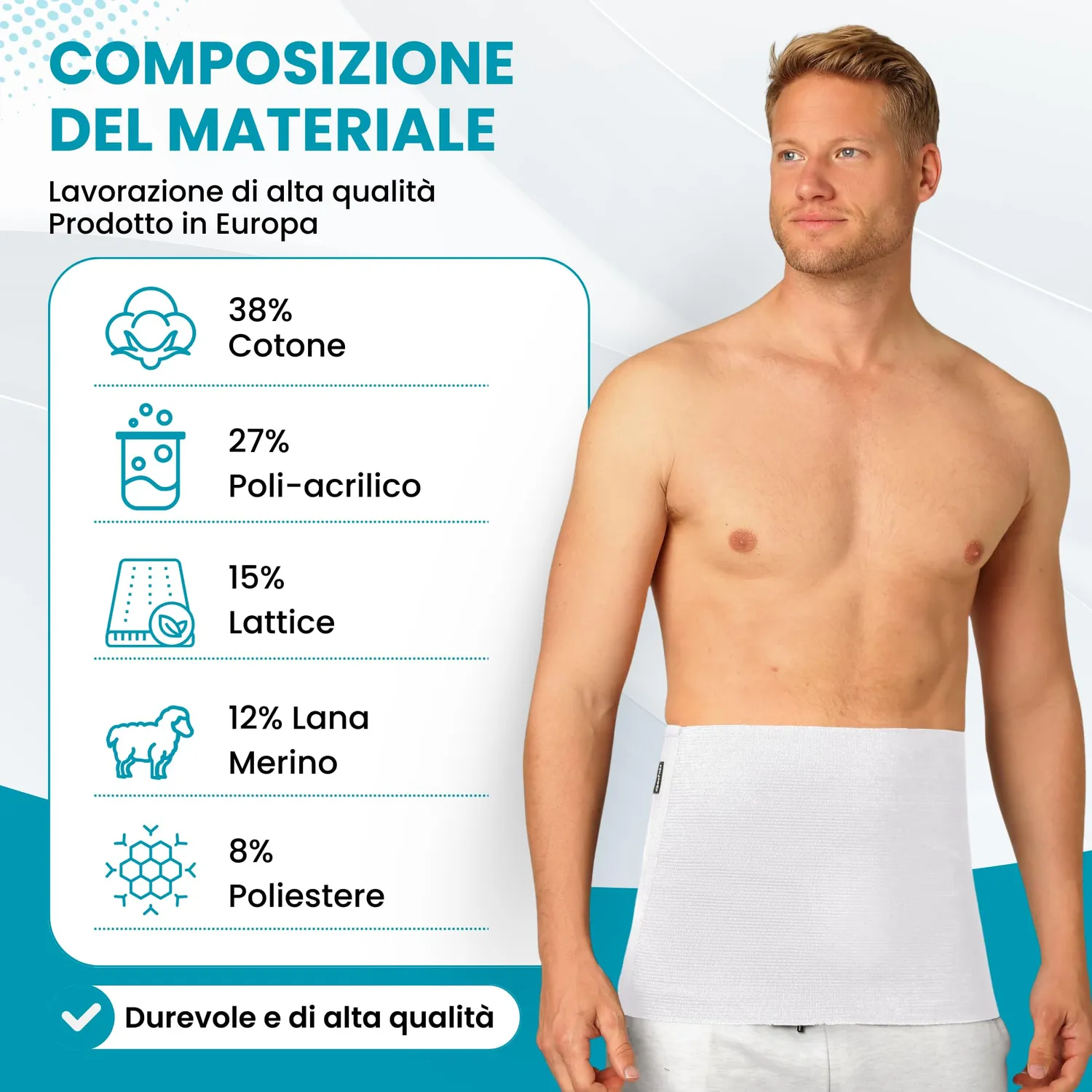 BeFit24 Pancera Riscaldante fascia lombare XS lana merino