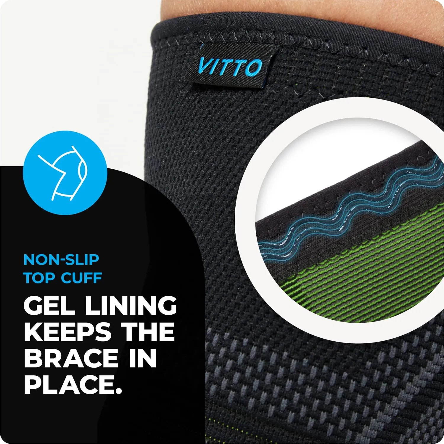 VITTO Knee Support ginocchiera M nero compressione