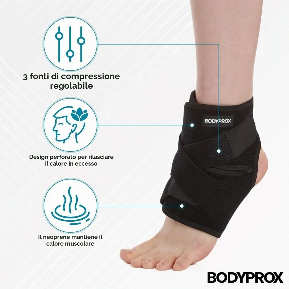 Bodyprox cavigliera neoprene traspirante regolabile unica